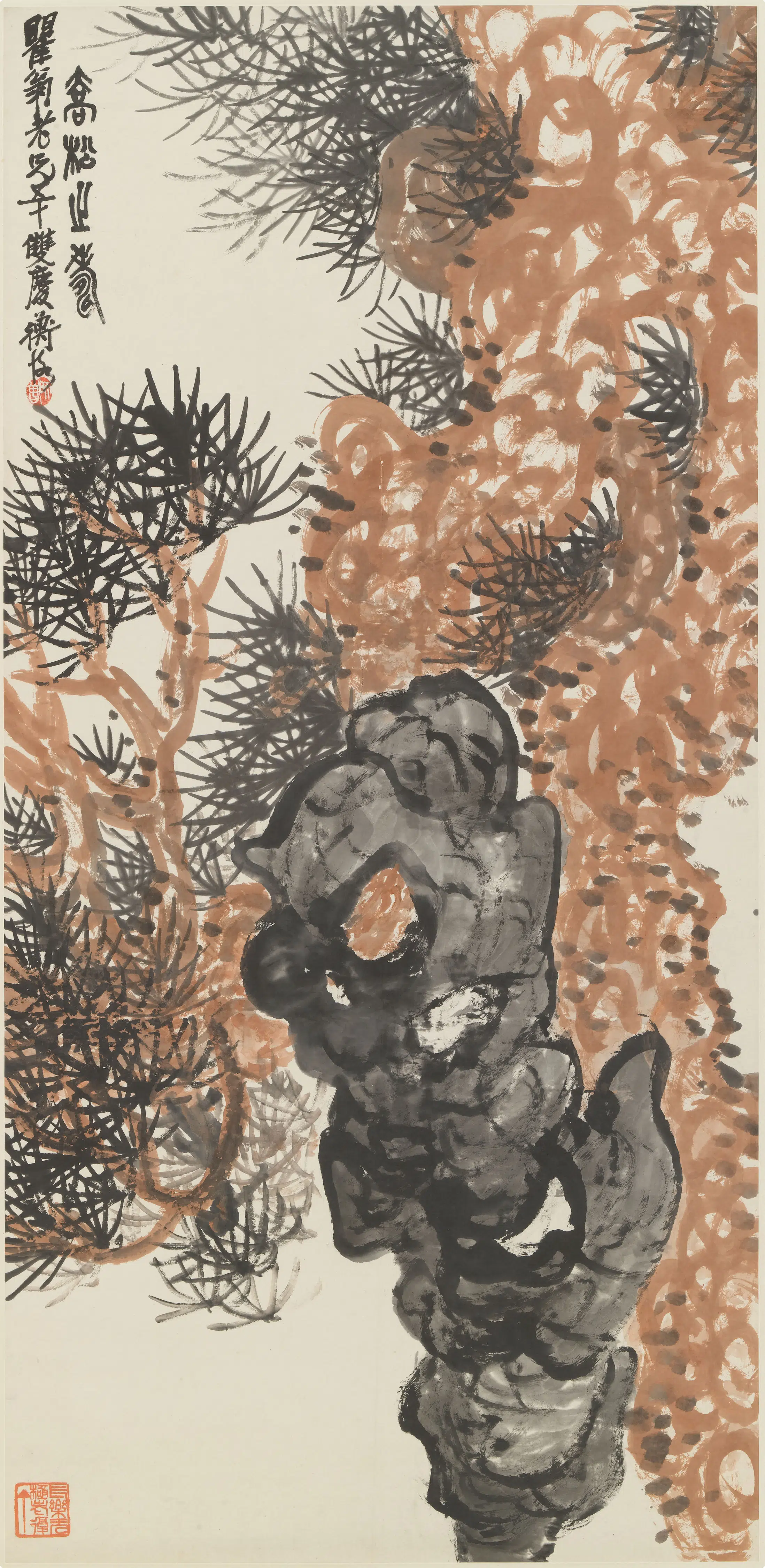 近现代【陈师曾(衡恪)】《乔松之寿图轴》