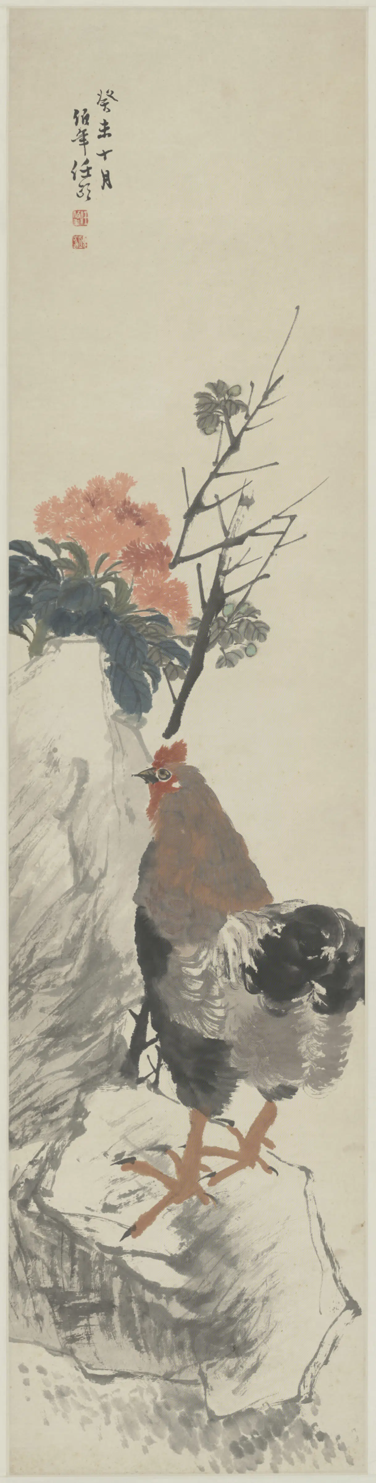 清代【任颐】《花鸟屏》
