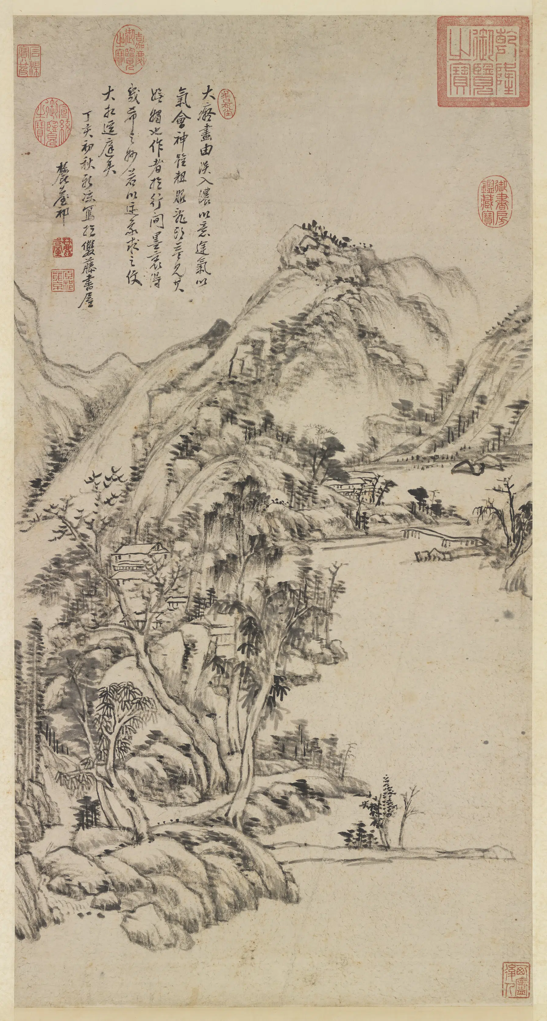 清代【王原祁】《仿黄公望笔意图轴》