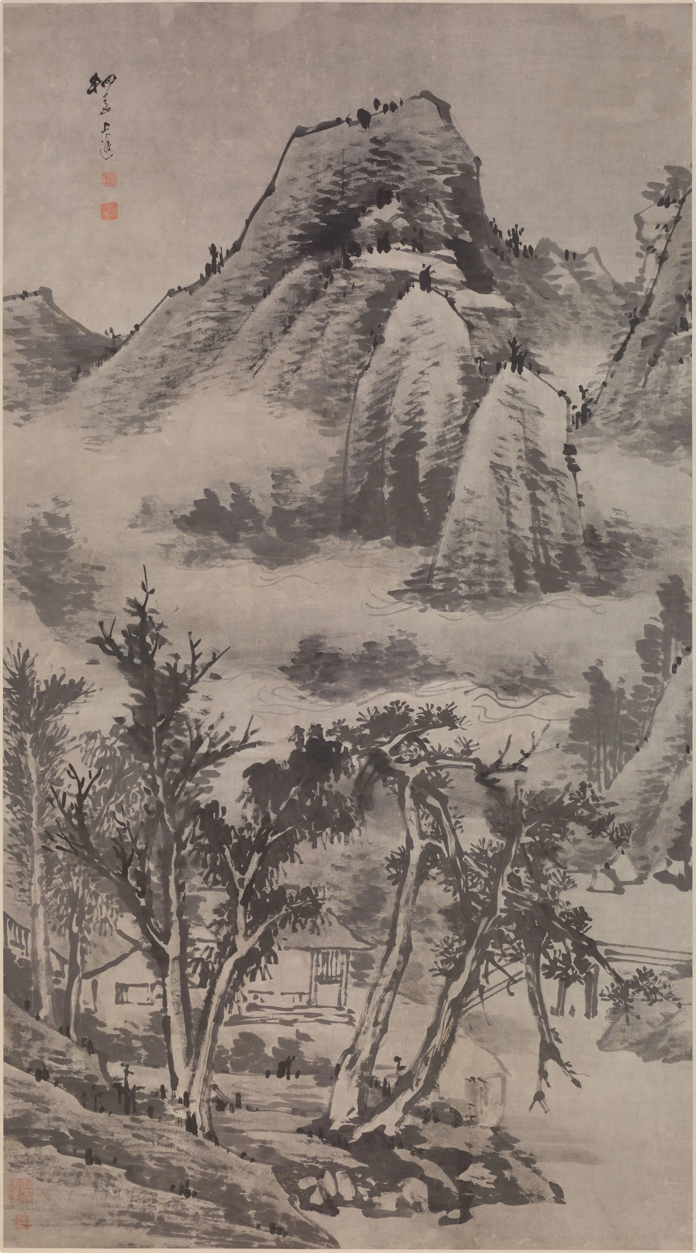 清代【万上遴】《山水图轴》