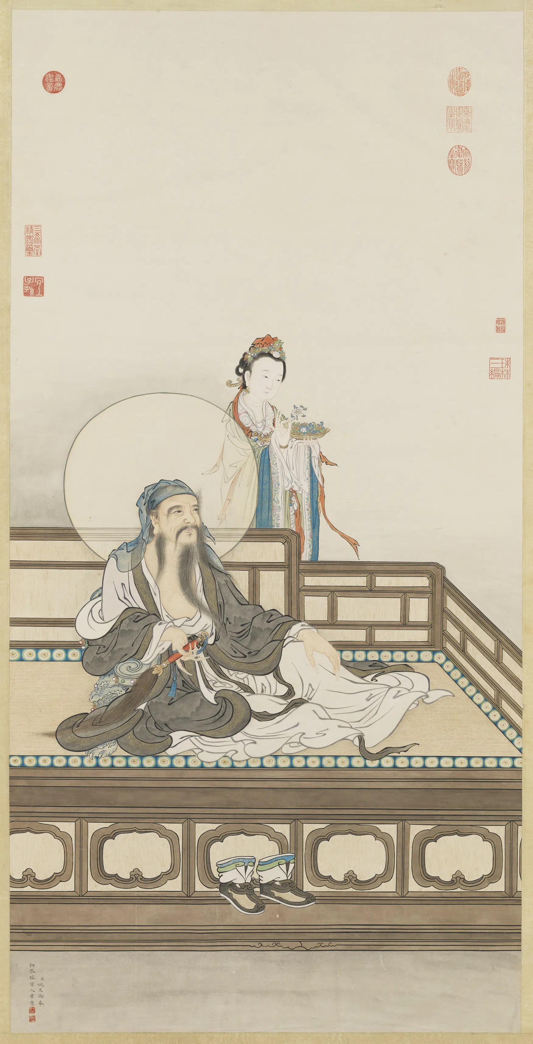 清代【姚文瀚】《临宋人维摩像图轴》