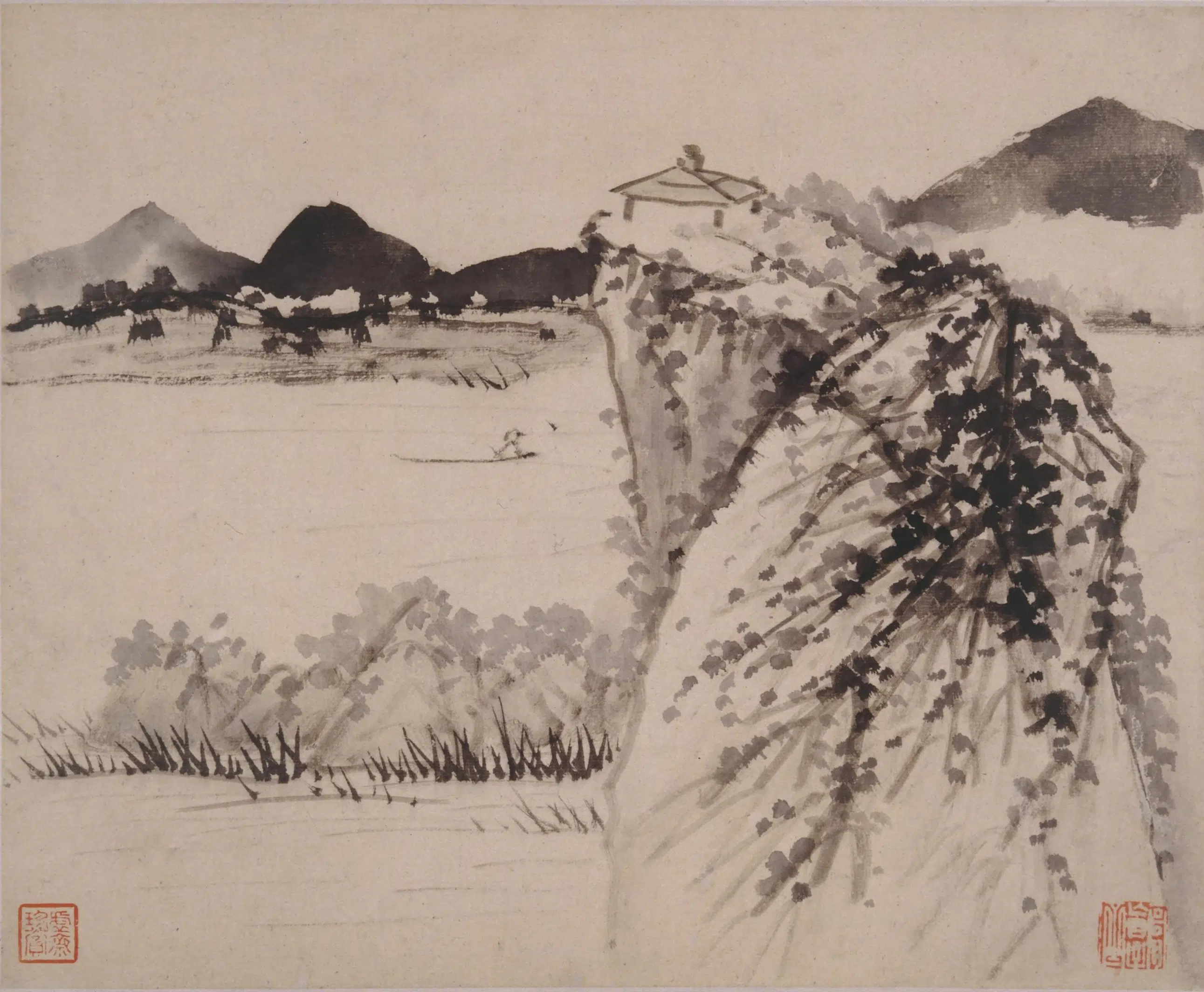 清代【石涛】《山水人物花卉册》 第9张