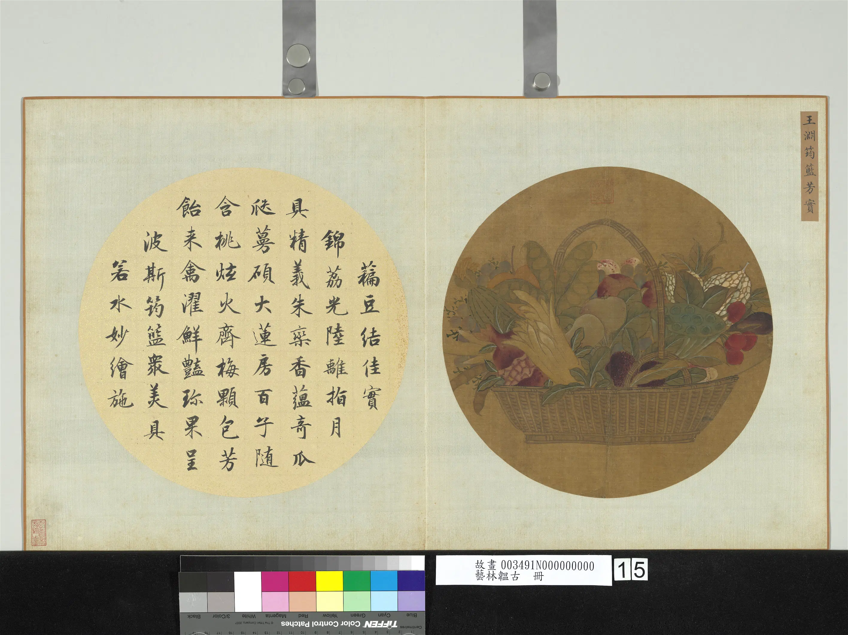 元朝【王渊】《筠篮芳实图-艺林韫古册》
