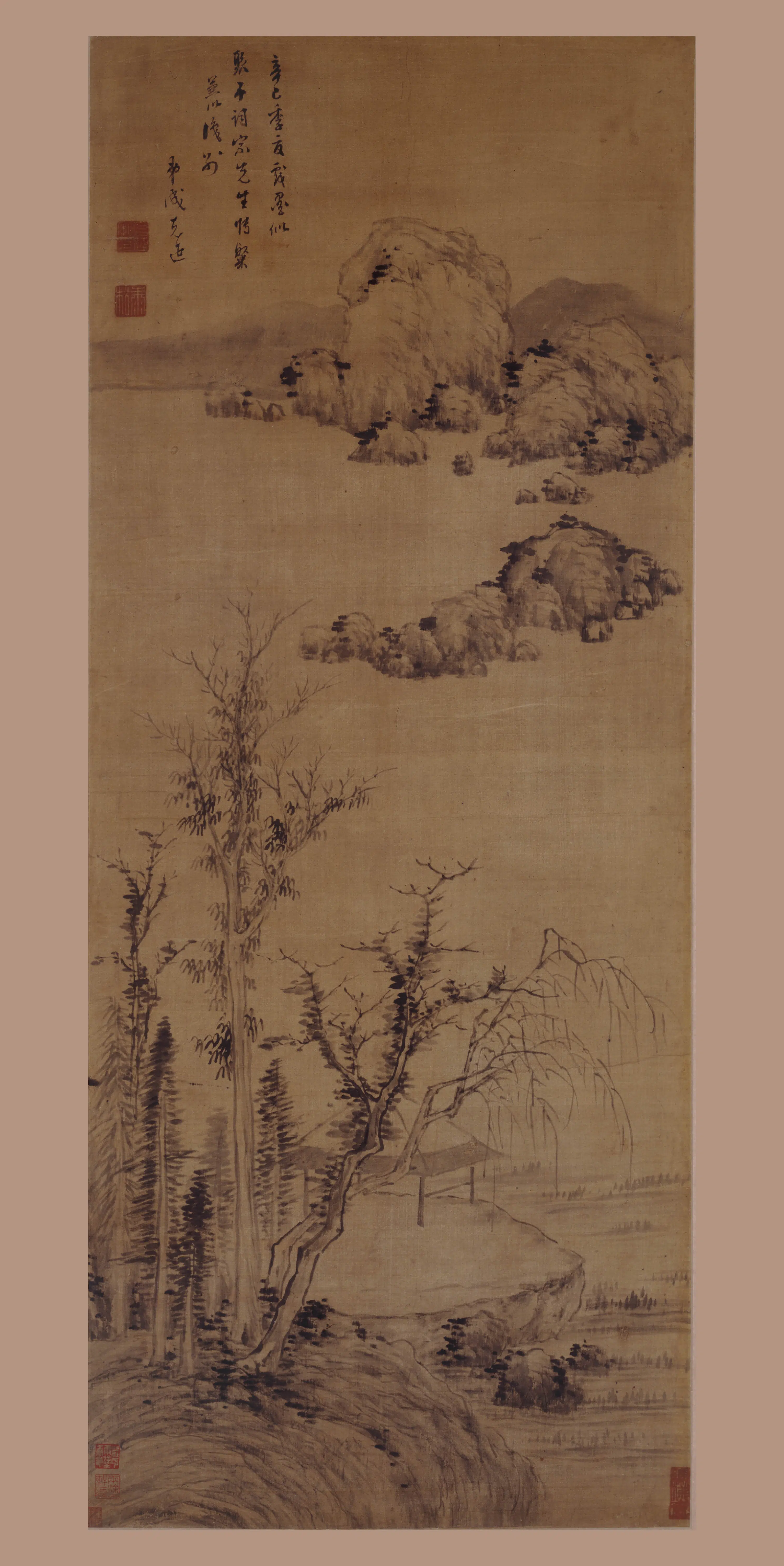 明朝【成克延】《仿倪瓒山水图轴》