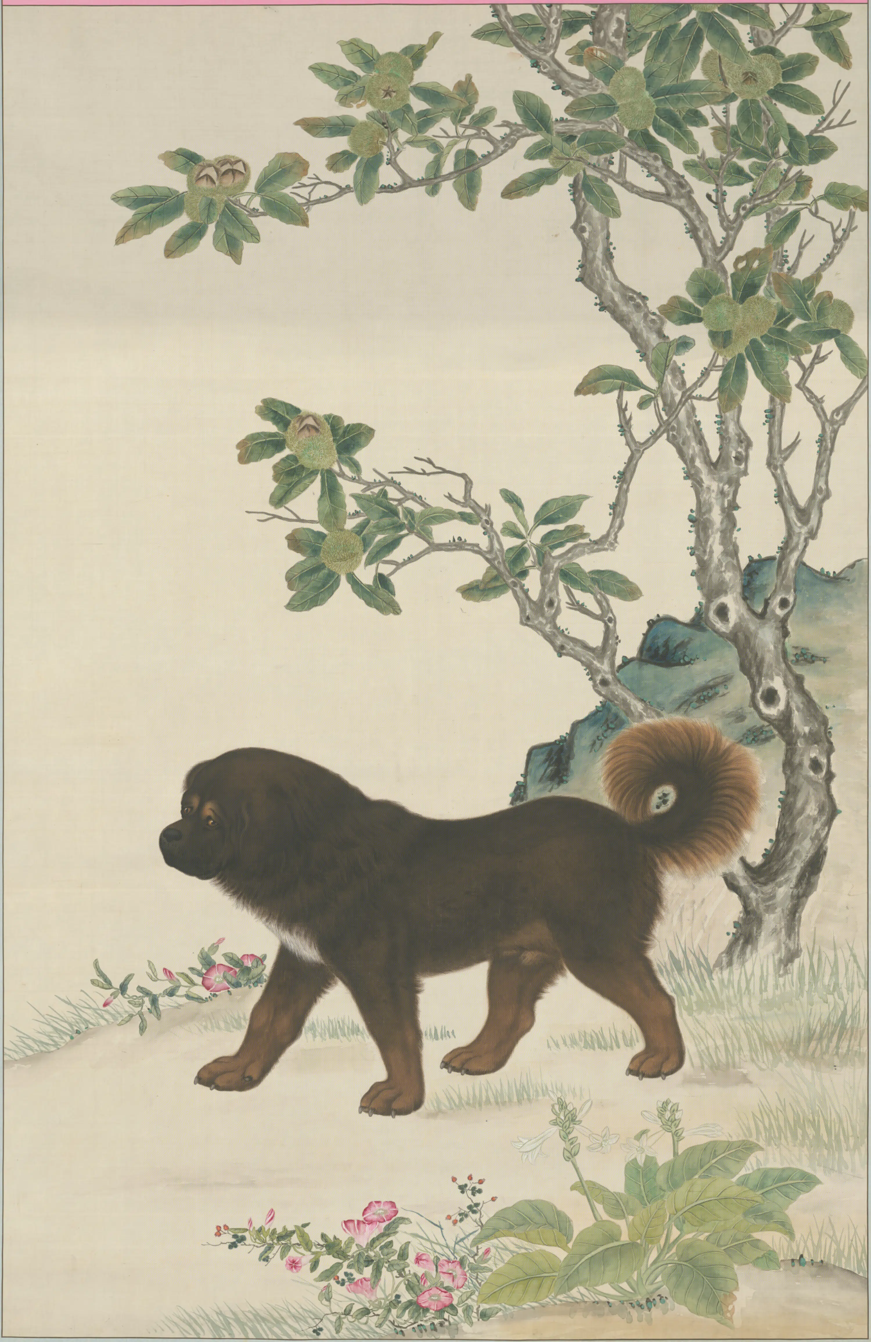 清代【清人】《栗犬图轴》 第1张