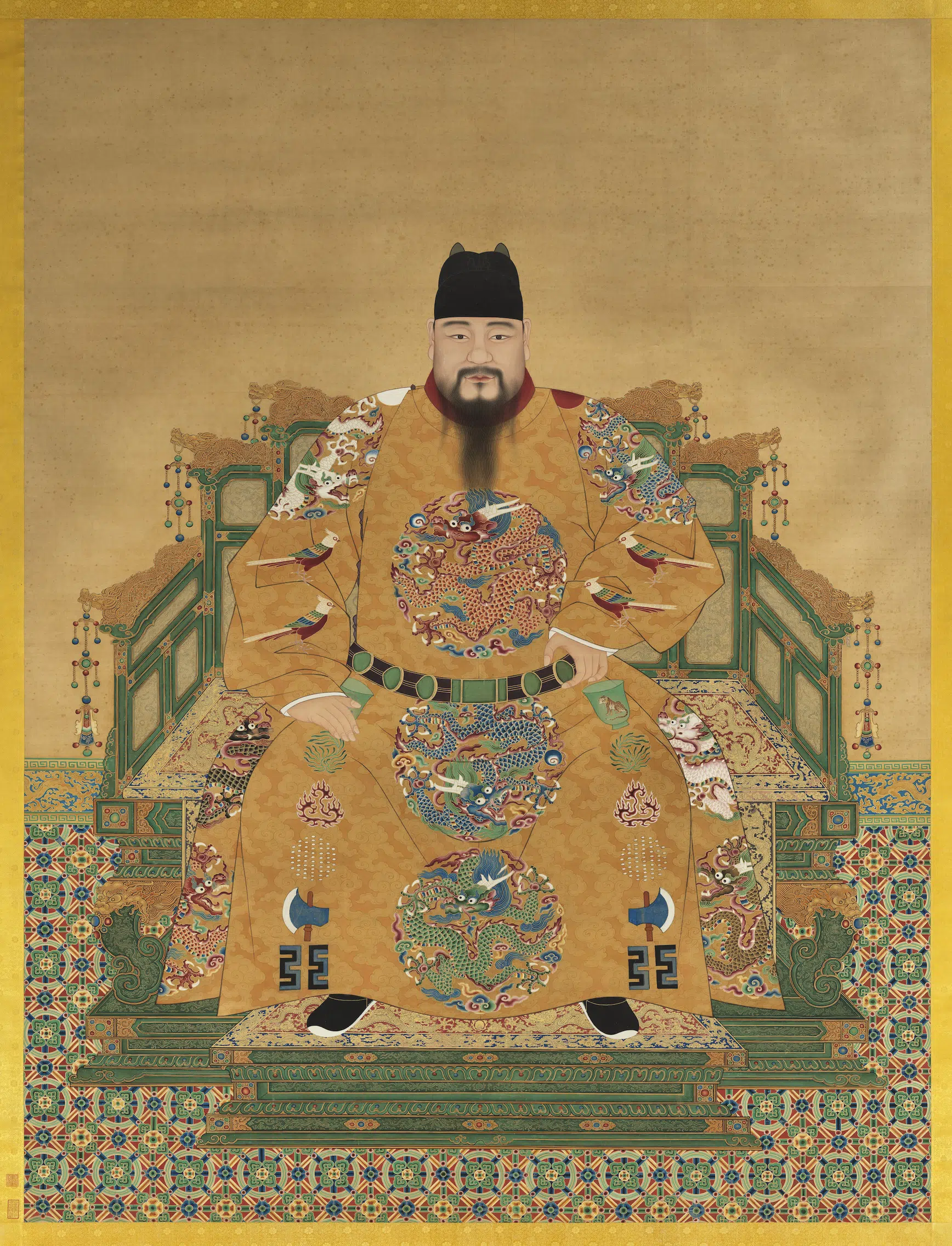 明朝《明宪宗坐像图轴》