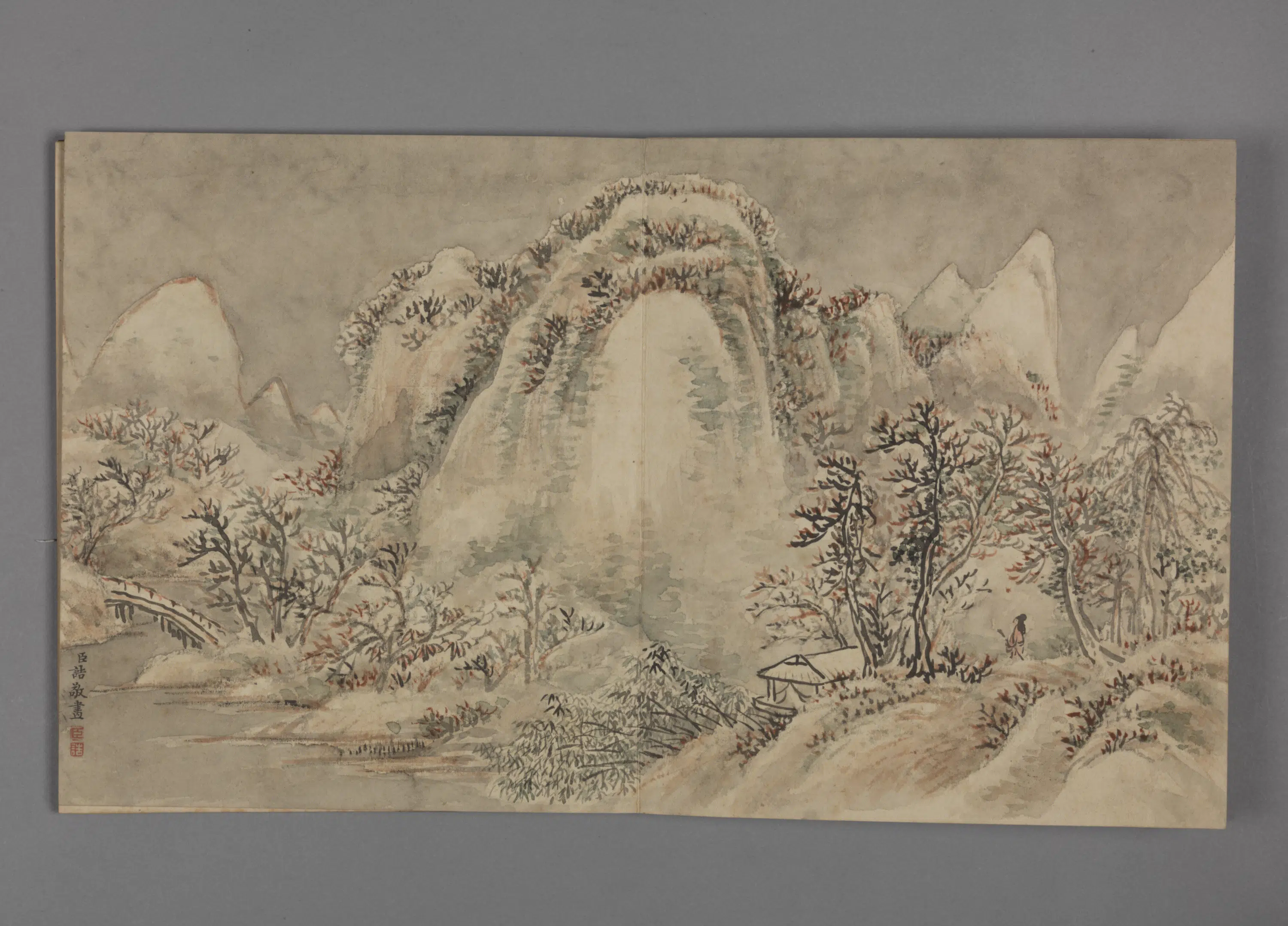 清代【董诰】《四景山水图册（4开）缺1》 第3张