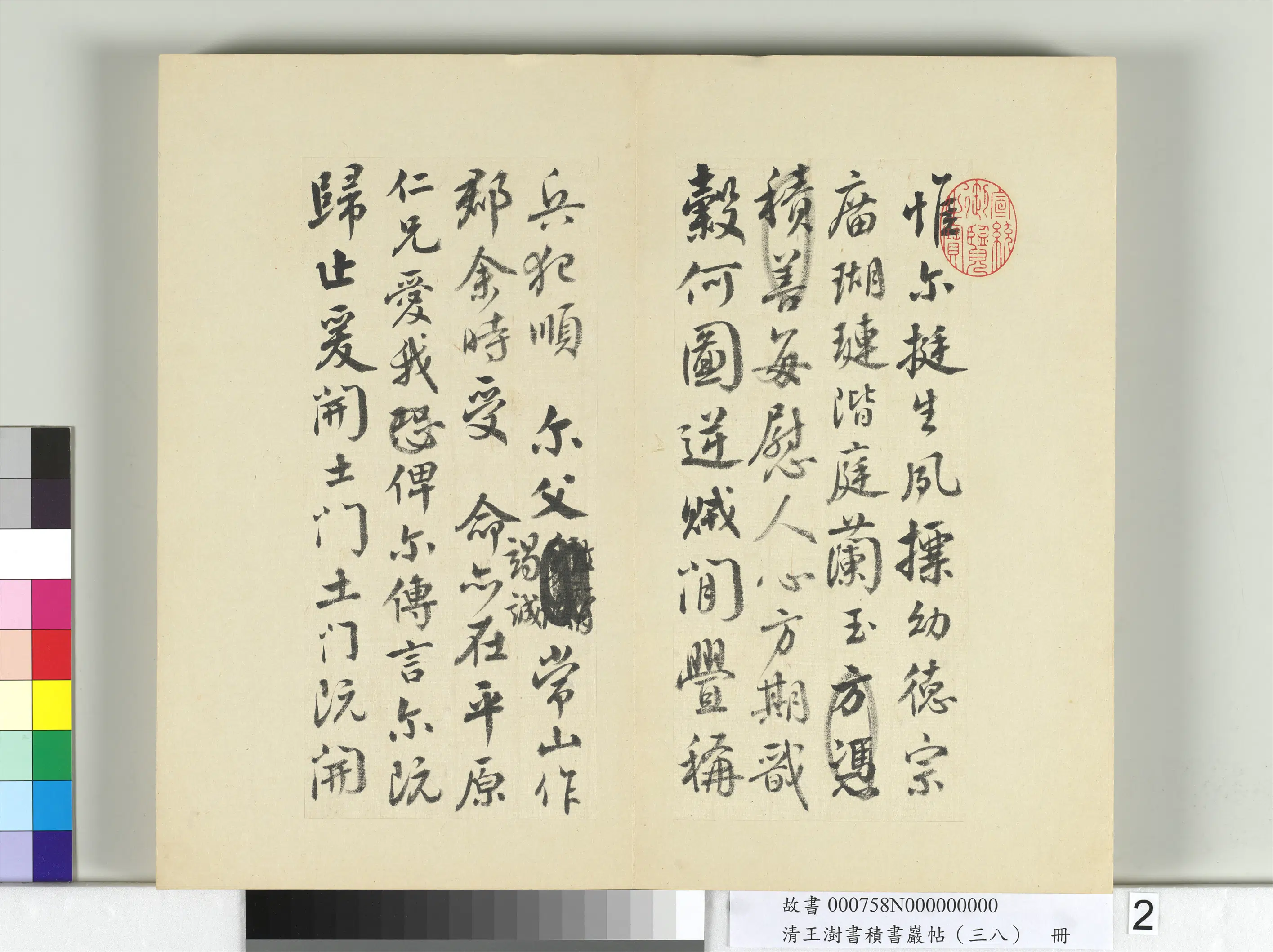 清代【王澍】《书积书岩帖（三十八）册-临墨迹颜真卿祭侄文》 第2张