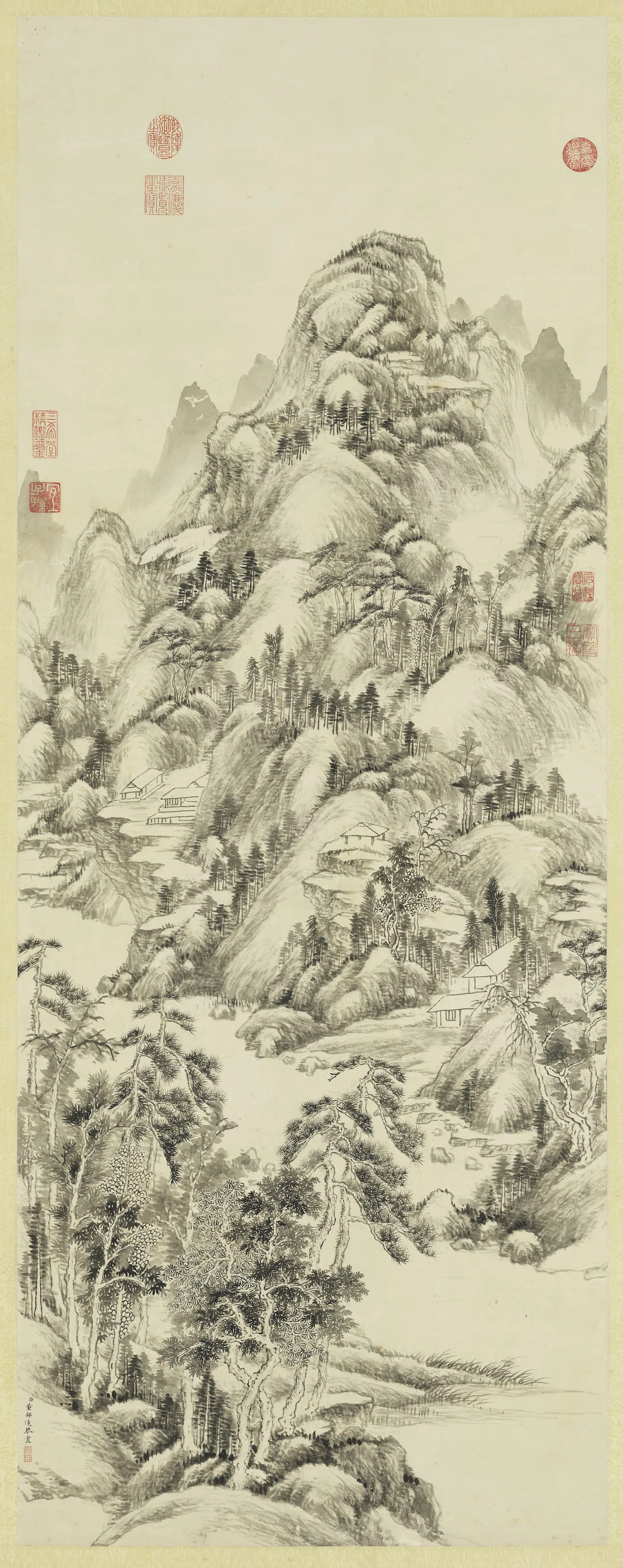清代【董邦达】《山水图轴》