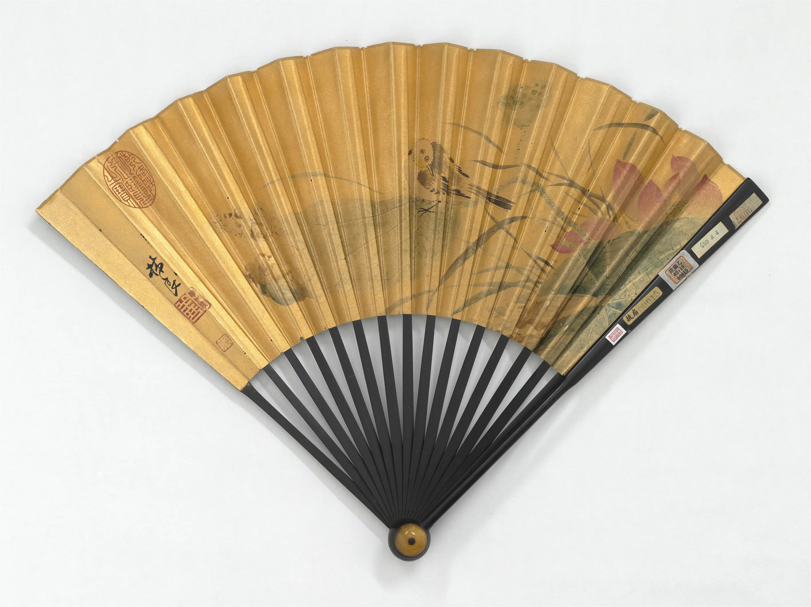 明代【林良】《荷花图成扇》