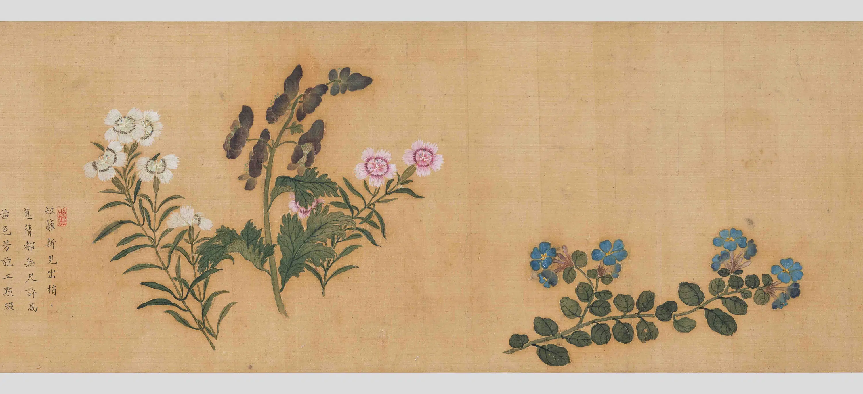 清代【马荃】《四季花卉卷》 第5张 清代【马荃】《四季花卉卷》 第5张