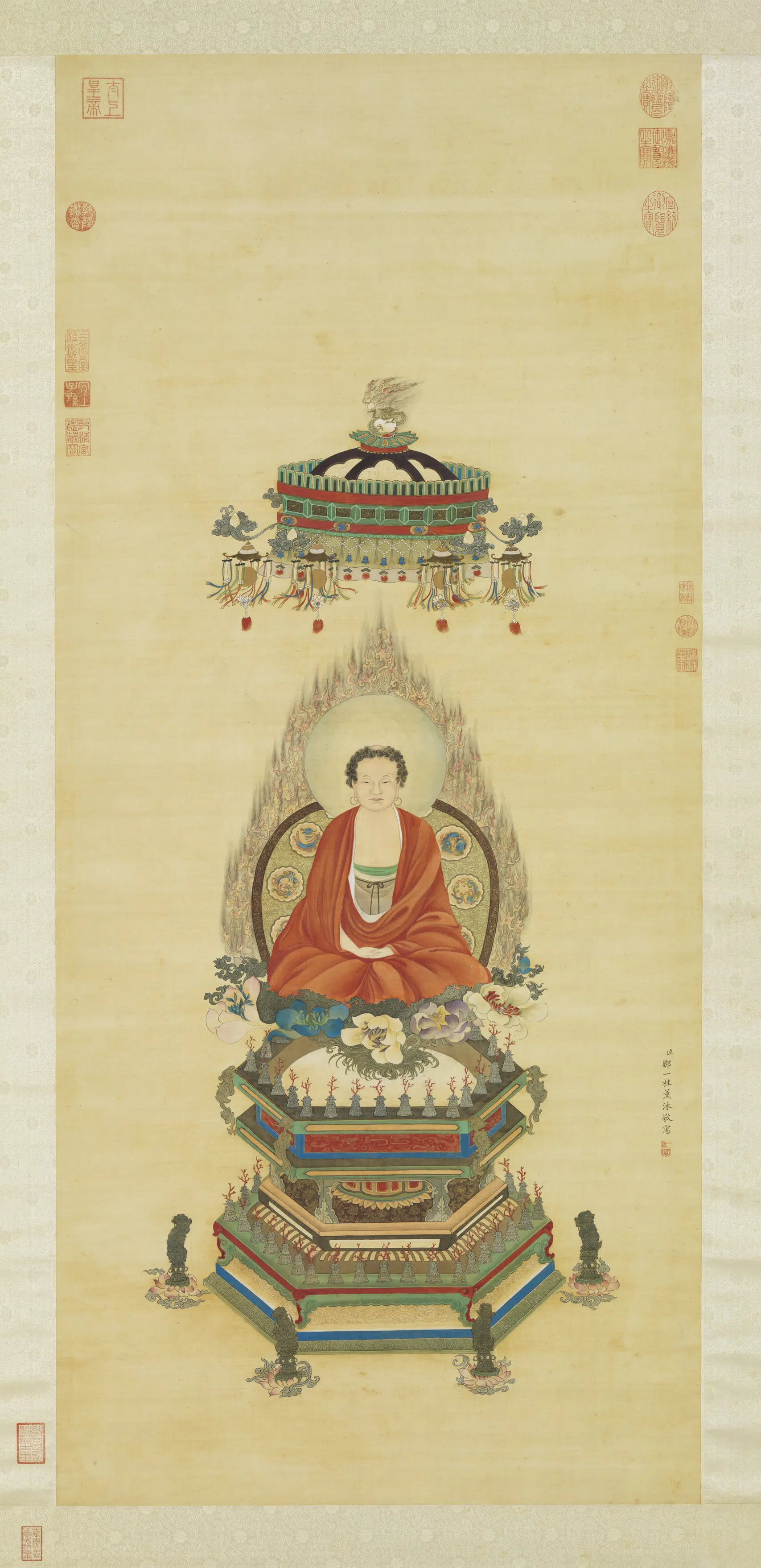 清代【邹一桂】《画佛像图轴》