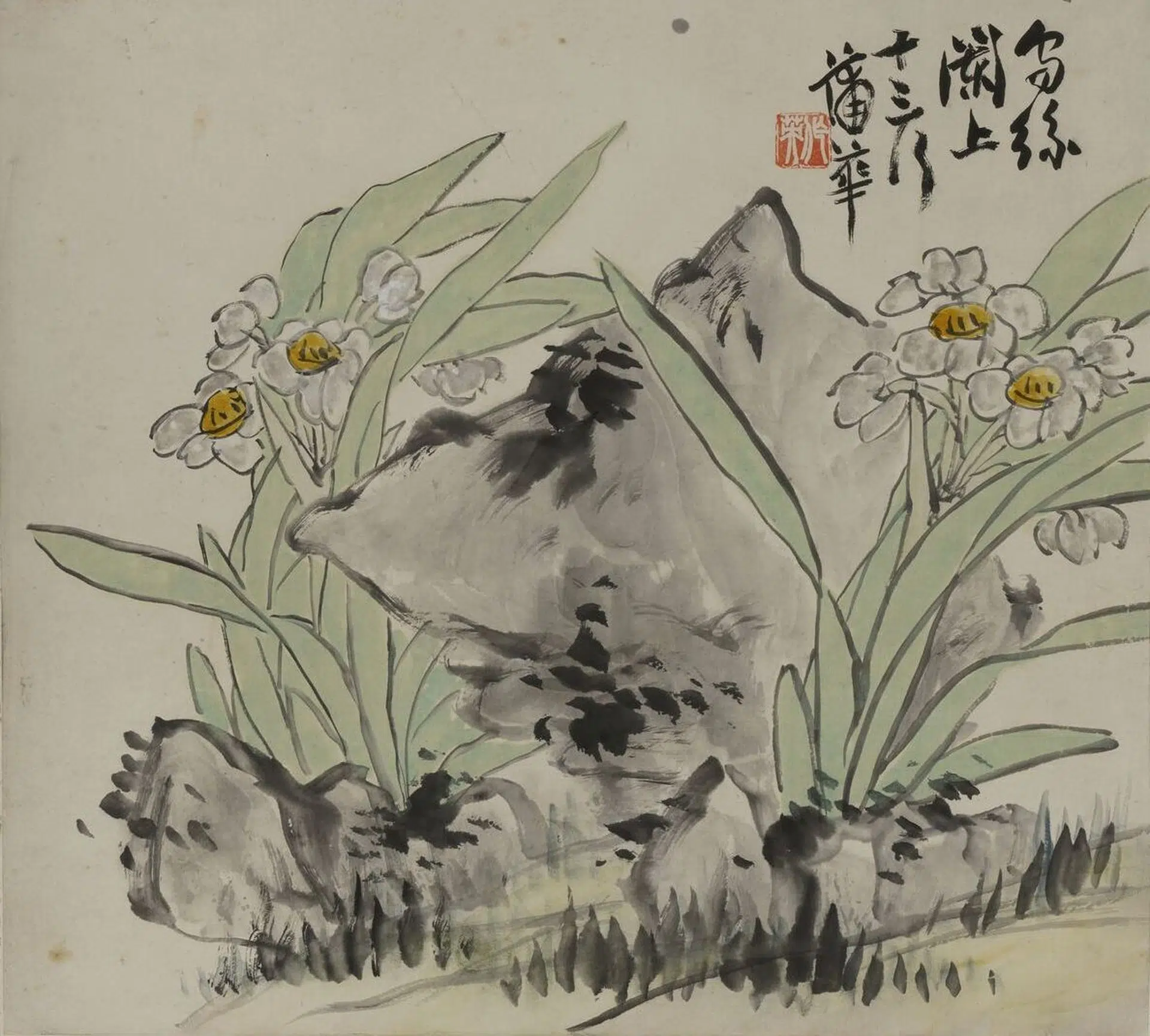 清代【蒲华】《设色花卉轴》