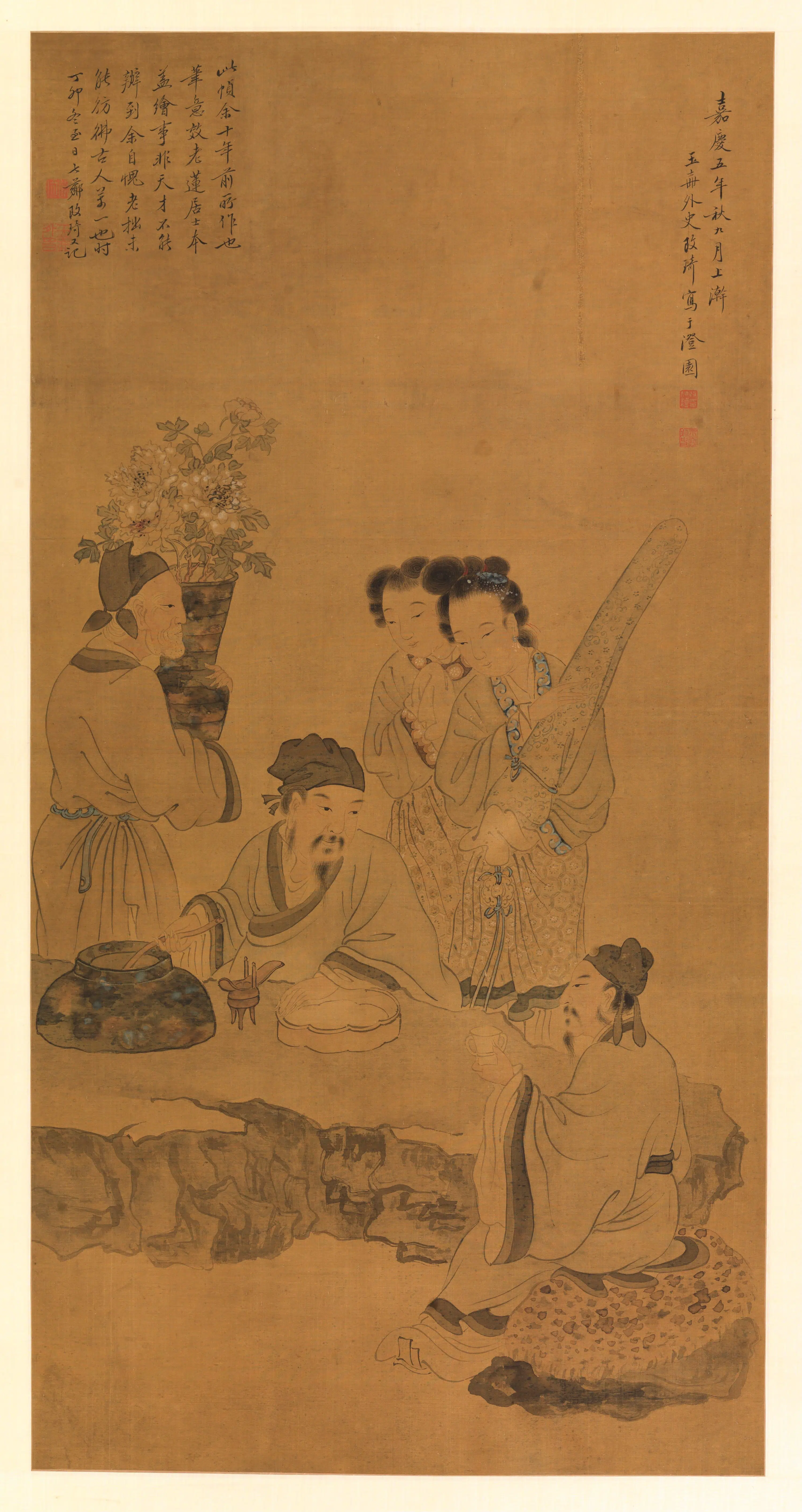 清代【改琦】《仿陈洪绶人物图》