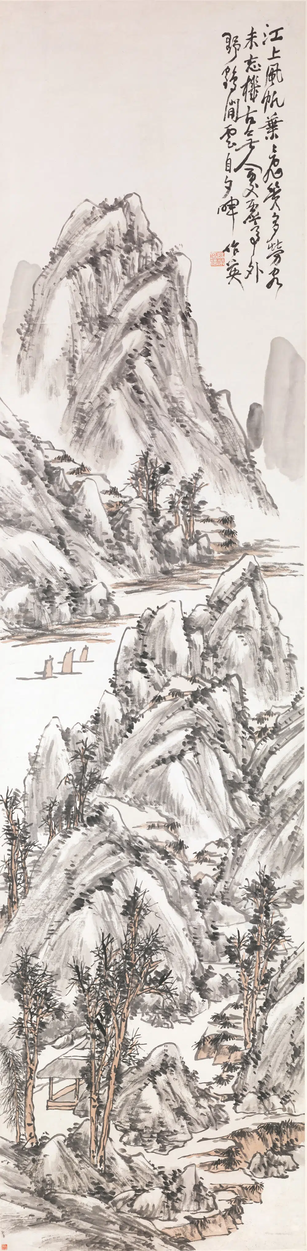 清代【蒲华】《山水屏》