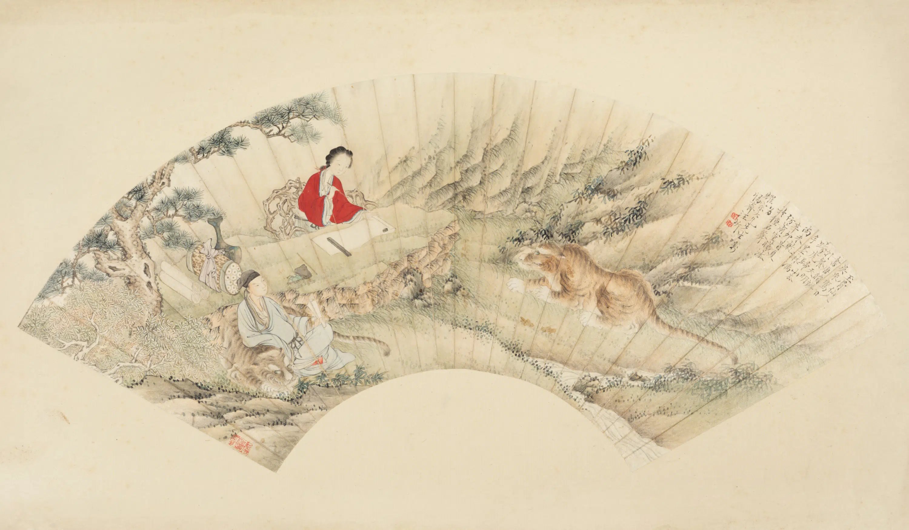 清代【汪圻】《人物扇页》 第1张 清代【汪圻】《人物扇页》 第1张