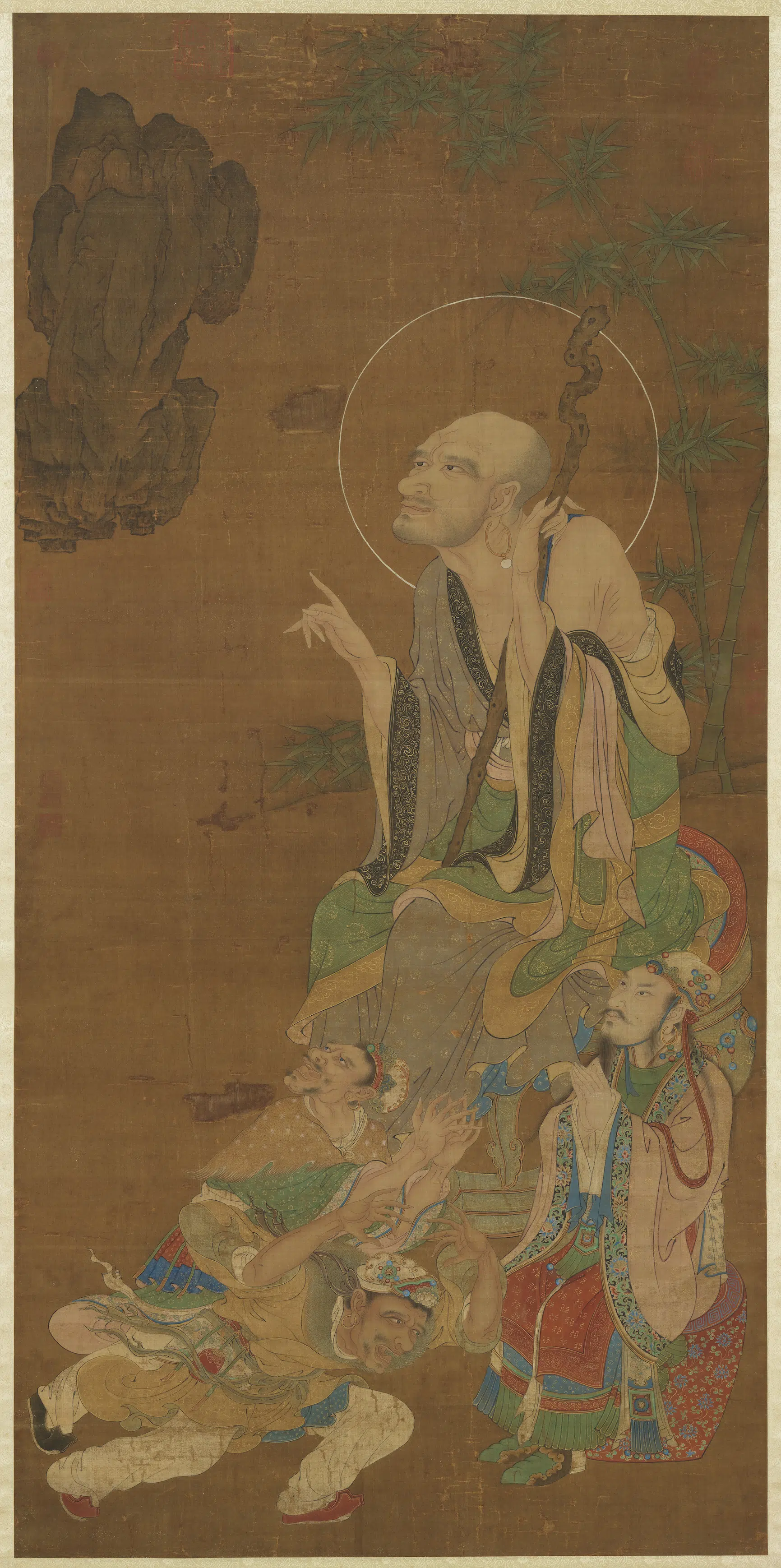 明朝《明人画罗汉图轴》