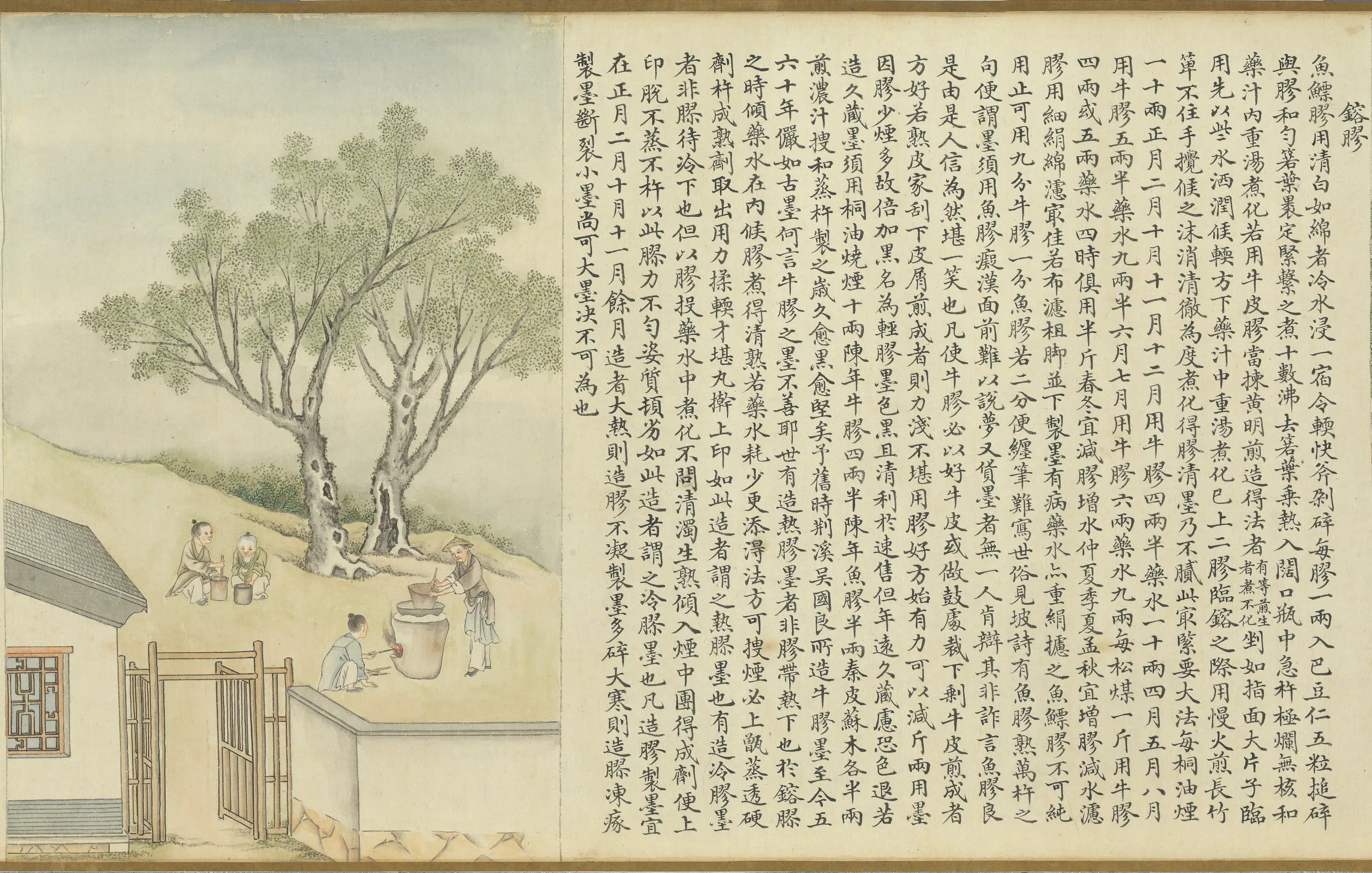 清代【沈初】《徐扬墨法集要图卷_镕胶》