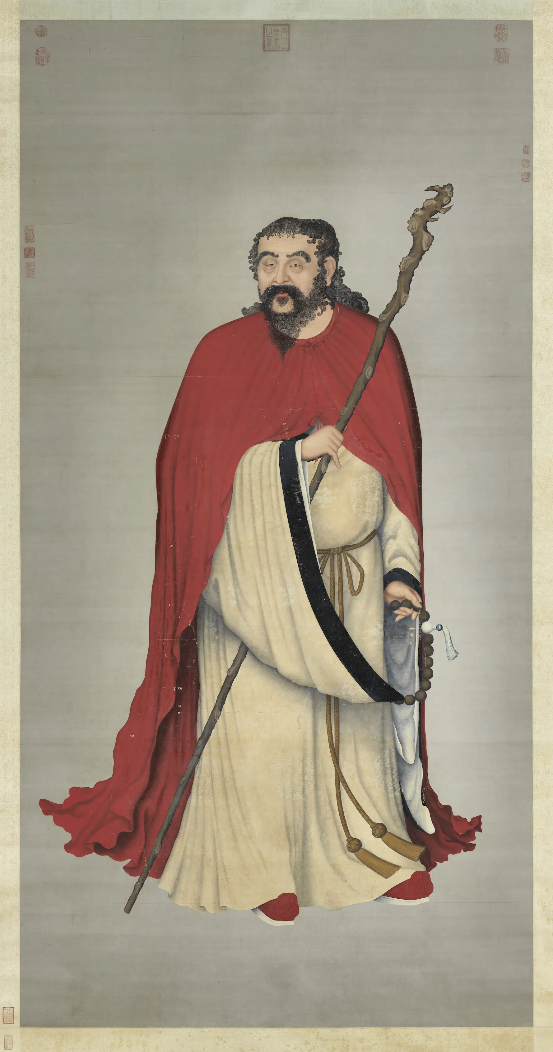【佚名】《旧洋画罗汉图轴》