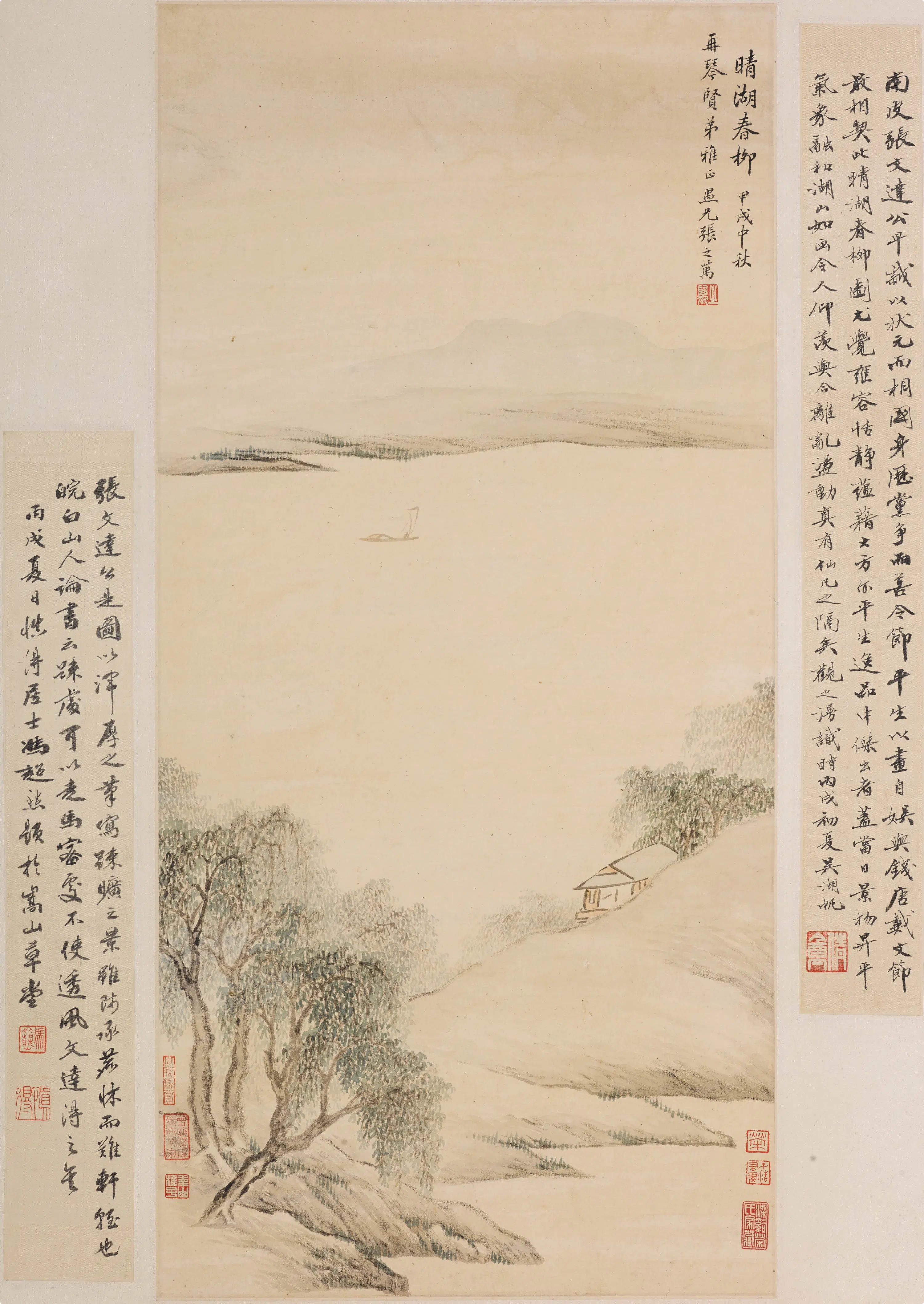 清代【张之万】《晴湖春柳图轴》 第1张