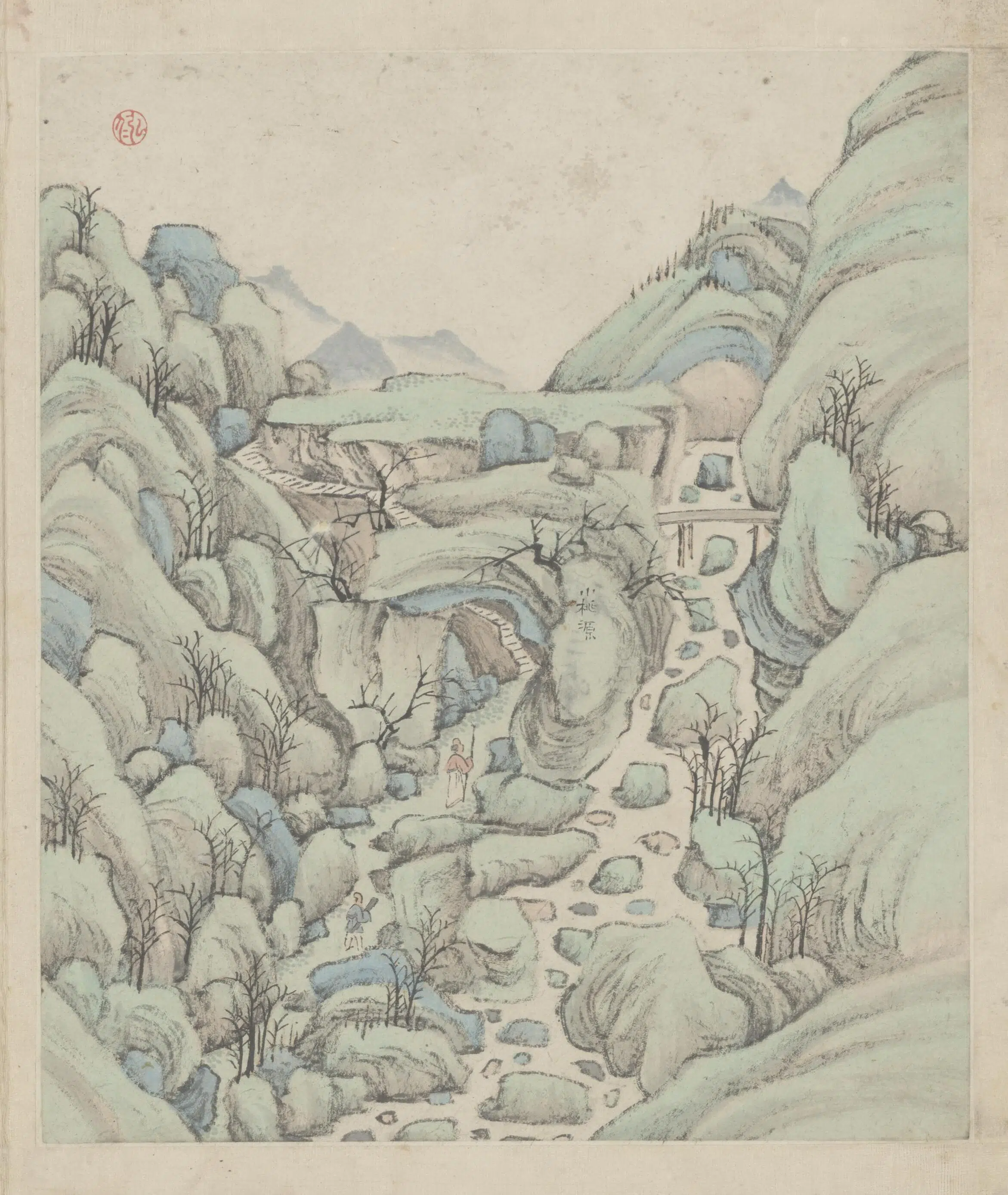 清代【弘仁】《黄山图册-60开》 第17张 清代【弘仁】《黄山图册-60开》 第17张