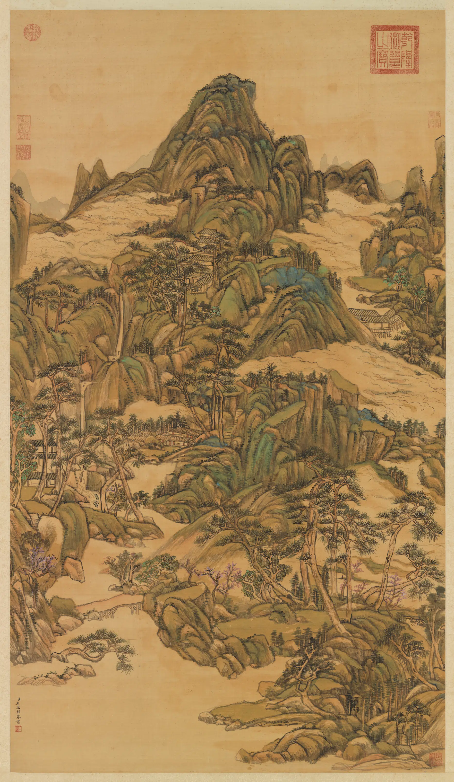 清代【王原祁】《春云出岫图轴》