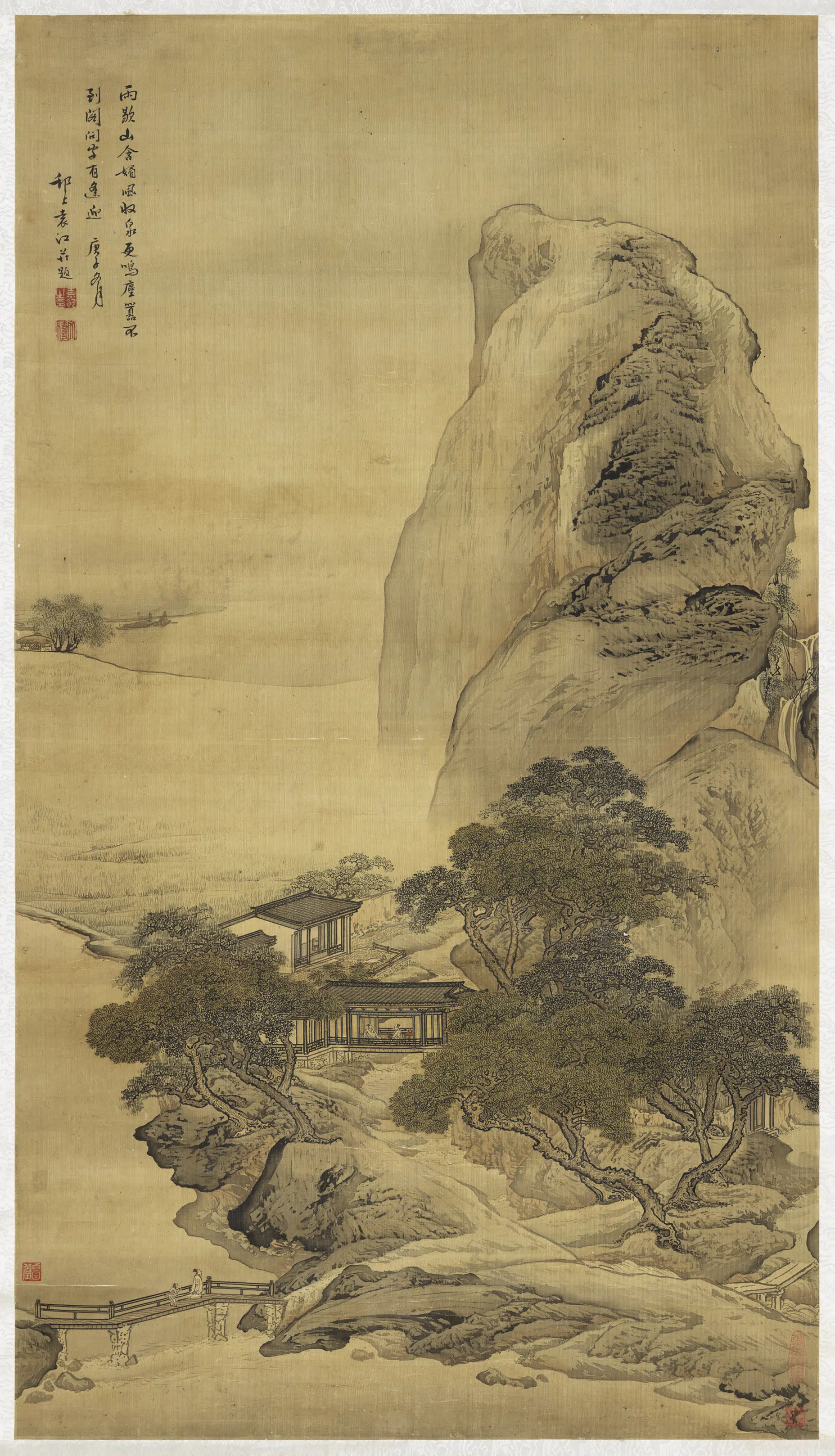 清代【袁江】《雨歇山含媚图轴》 第1张