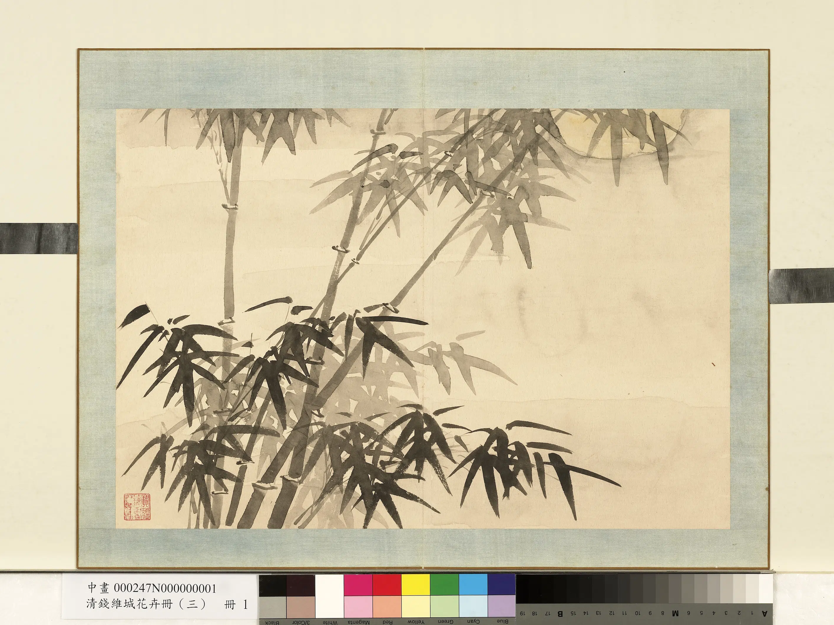 清代【钱维城】《花卉册（三）册-画竹之一》