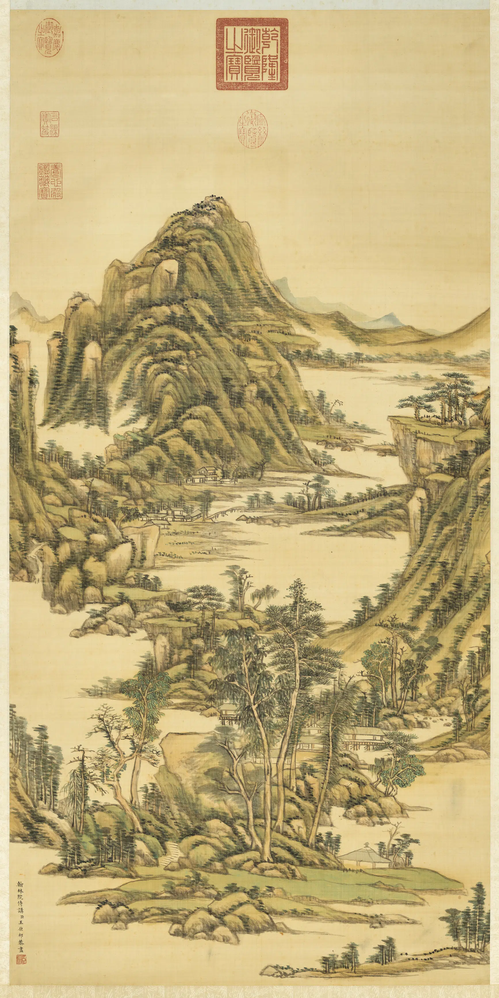 清代【王原祁】《平林罨翠图轴》
