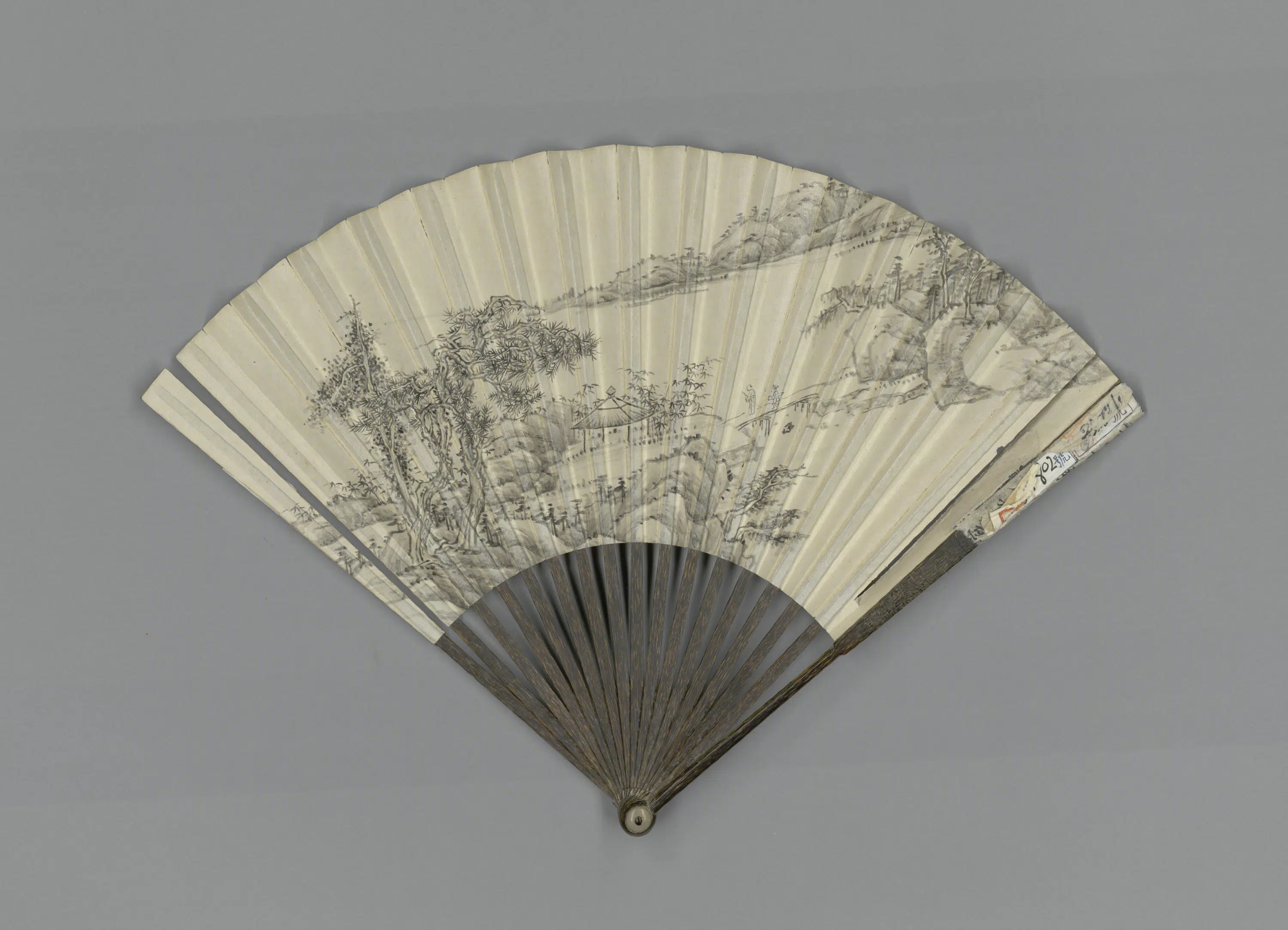 清代【钱维城】《画山水汪新书和阗玉诗成扇》