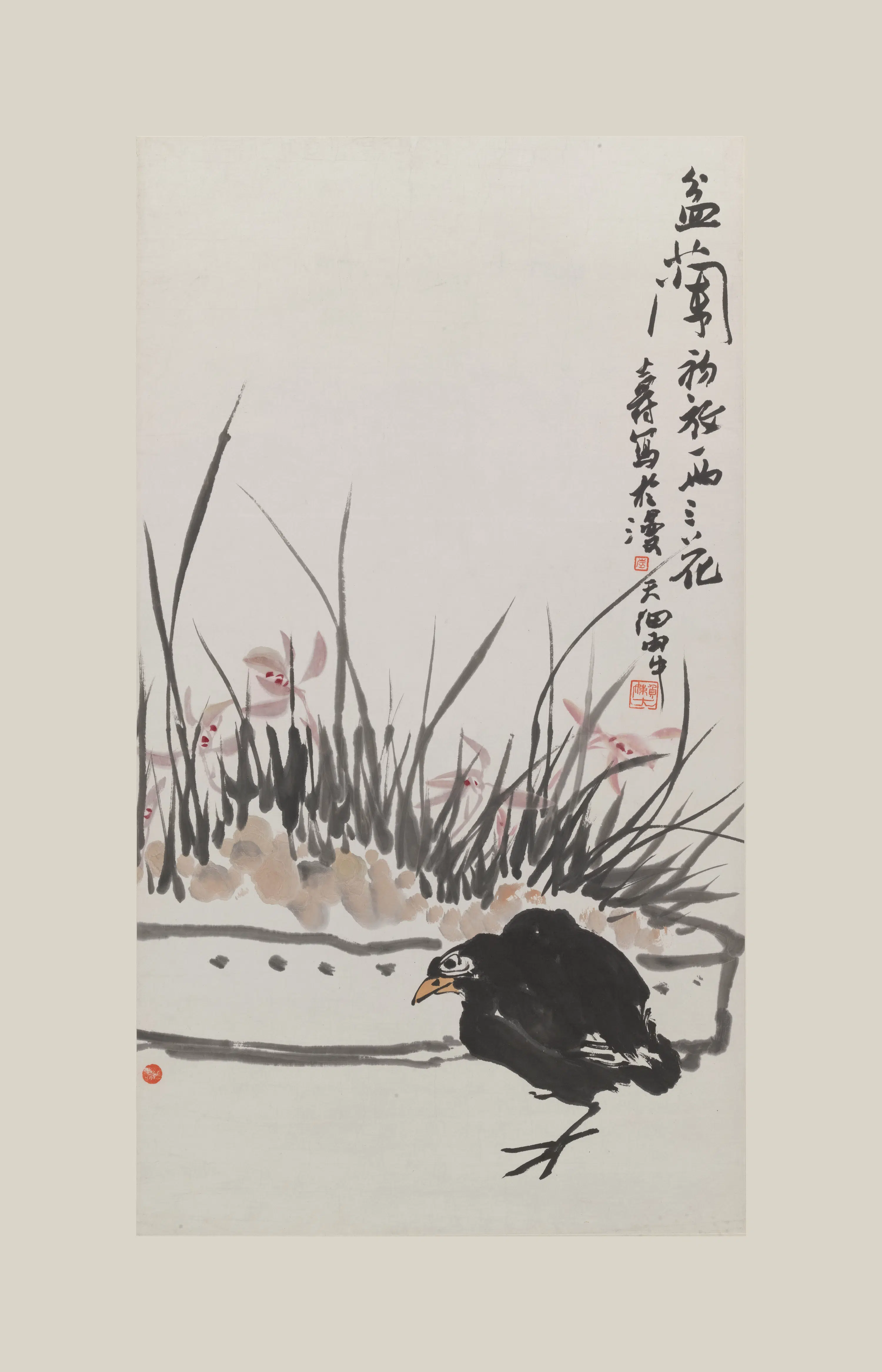 近现代【潘天寿-阿寿】《盆兰图轴》 第1张 近现代【潘天寿-阿寿】《盆兰图轴》 第1张