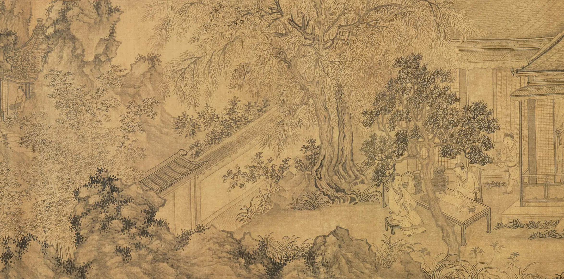 明朝【谢时臣】《名园雅集图卷》 第2张