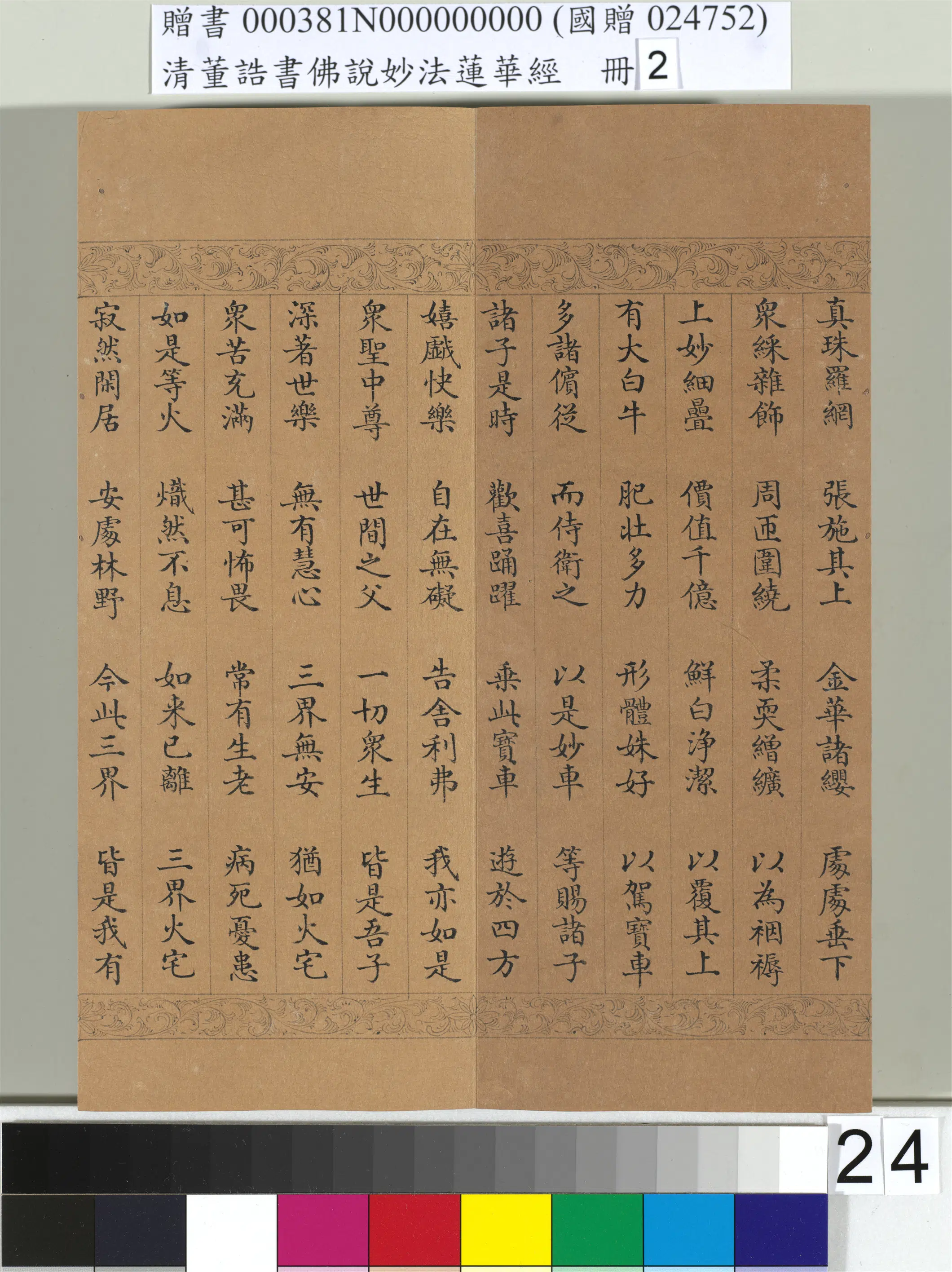 清代【董诰】《佛说妙法莲华经(二)册-48开》 第17张 清代【董诰】《佛说妙法莲华经(二)册-48开》 第17张