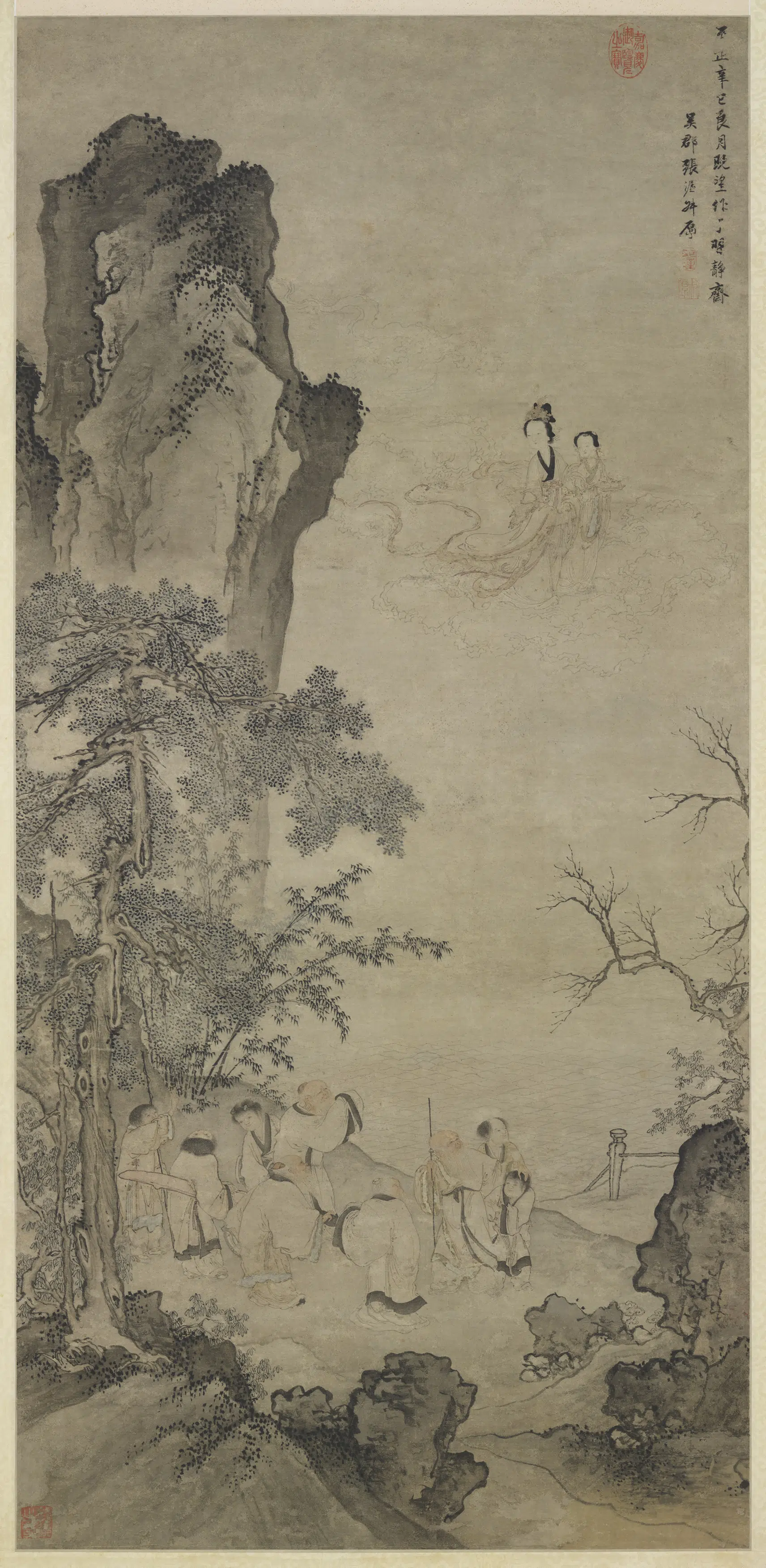元朝【张渥】《瑶池仙庆图轴》