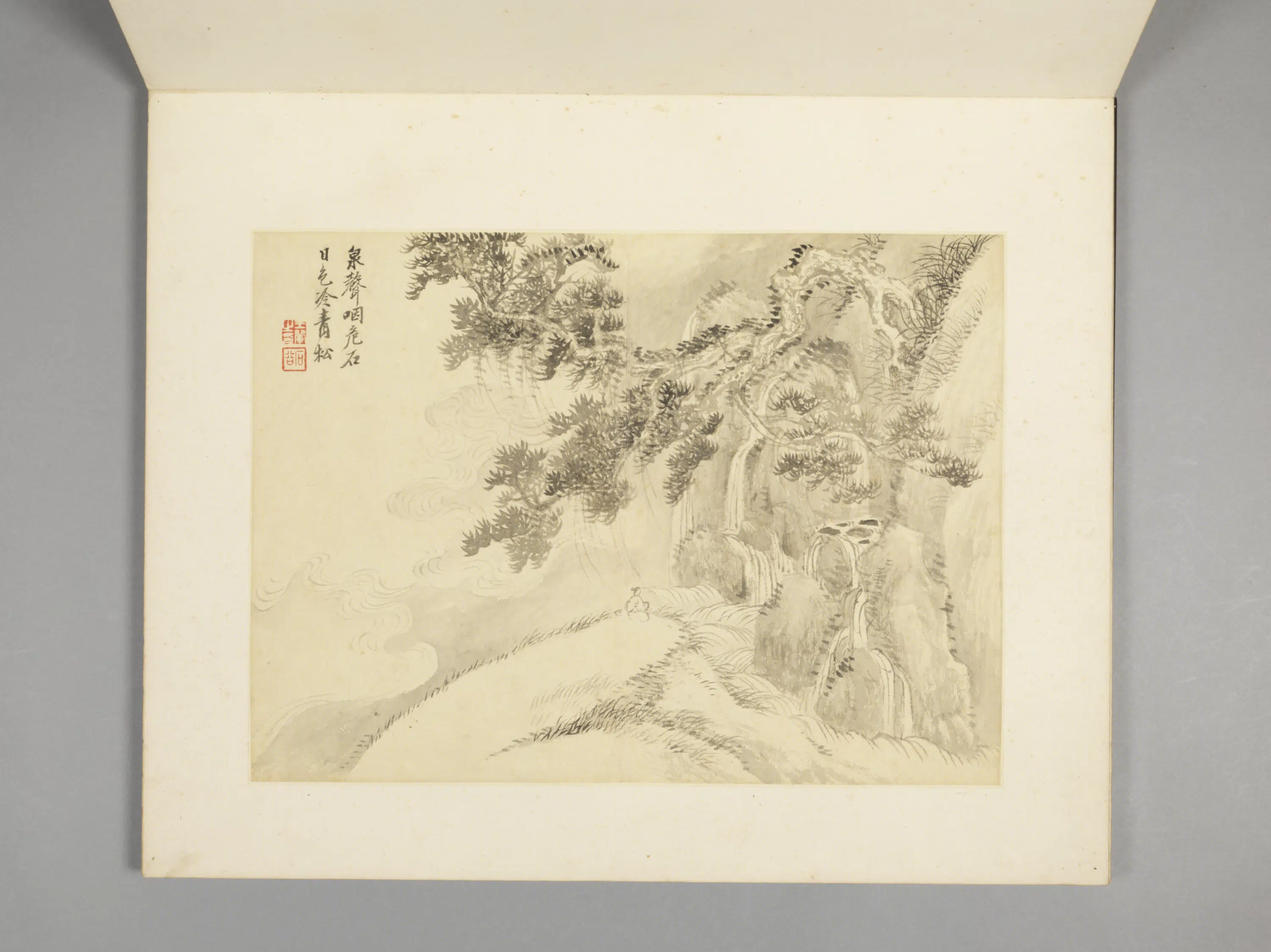 清代【王翚】《山水竹石册(7开)》 第6张 清代【王翚】《山水竹石册(7开)》 第6张