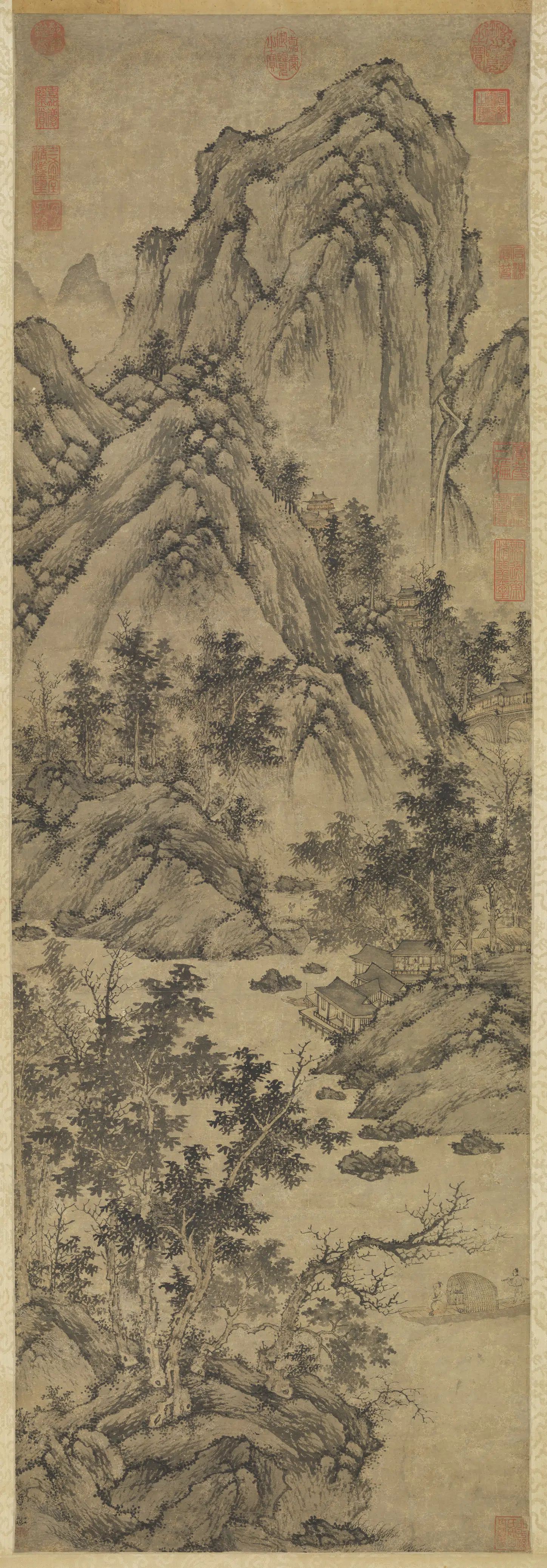 元朝【盛懋】《山水图轴》