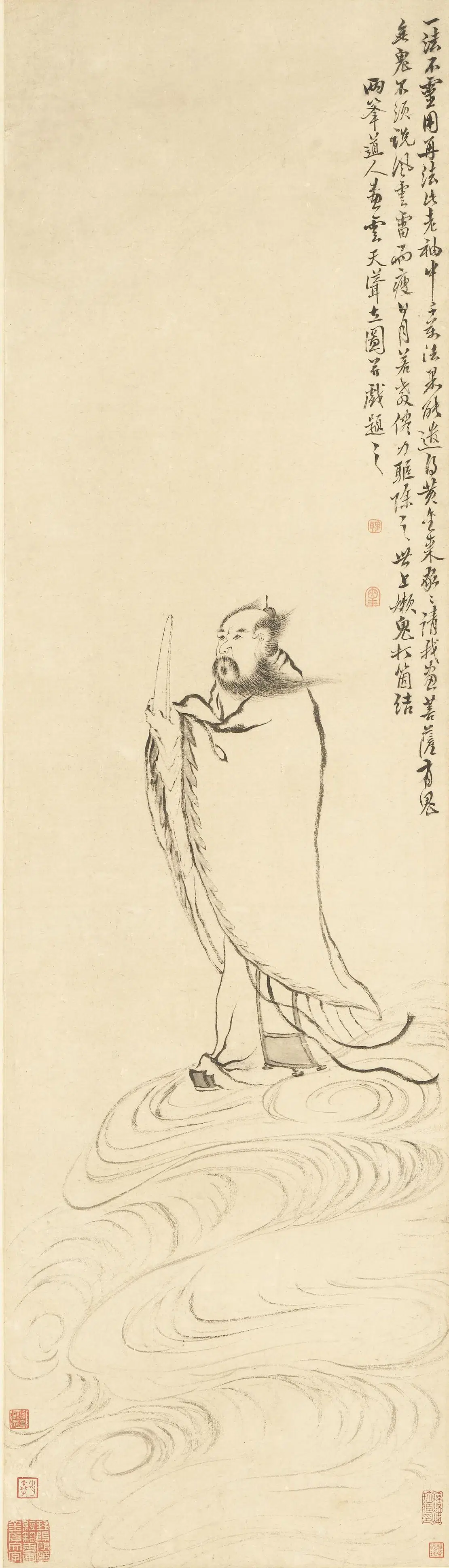 清代【罗聘】《张天师像轴》