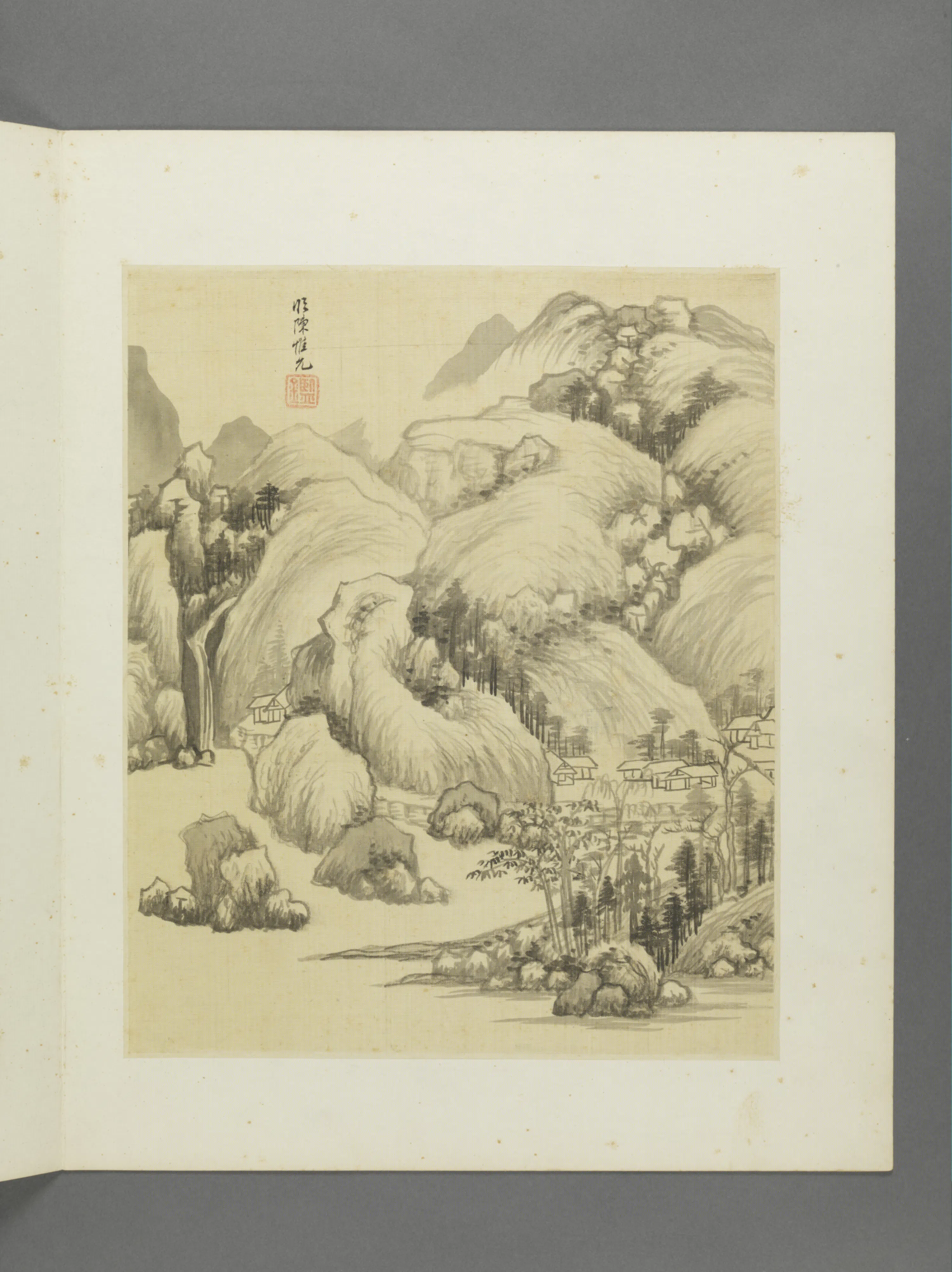 清代【王鉴】《仿古山水册（12开）》 第3张