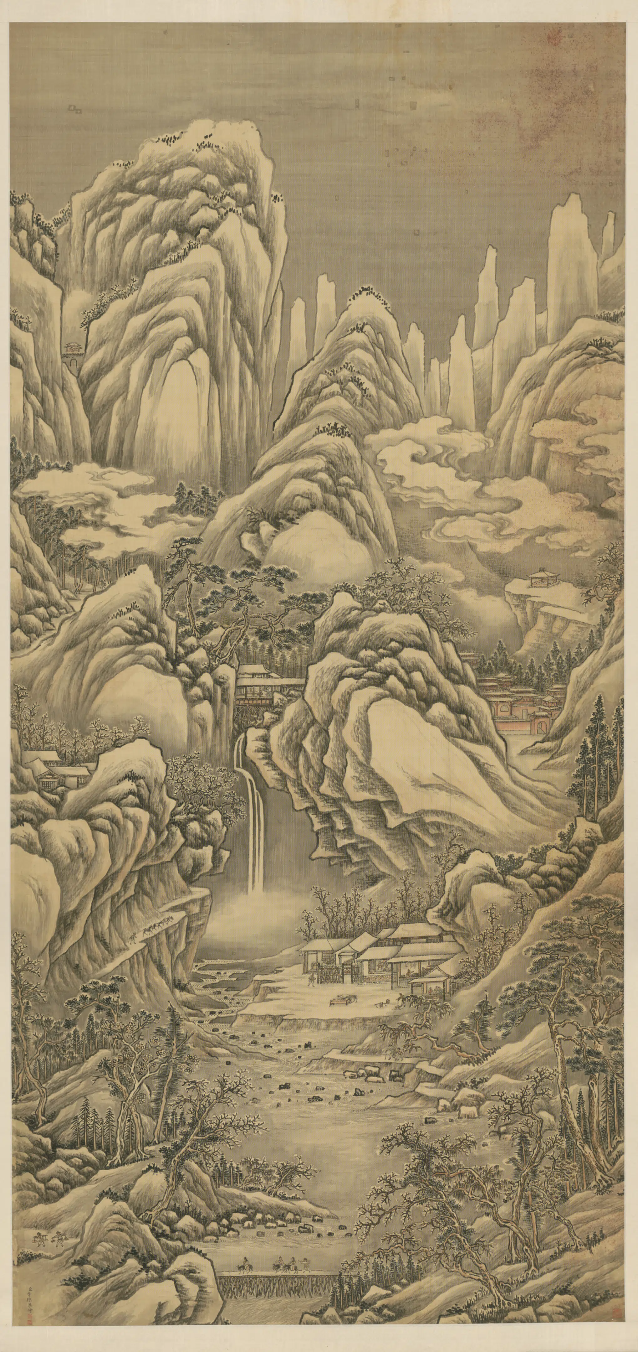 清代【方琮】《山水轴》