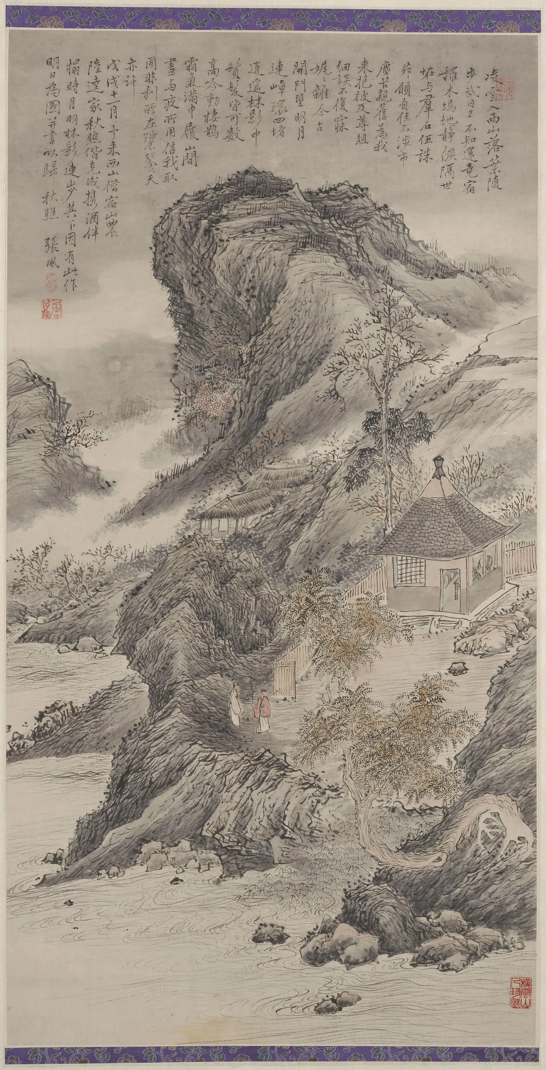 清代【张风】《月下疏林图》 第1张