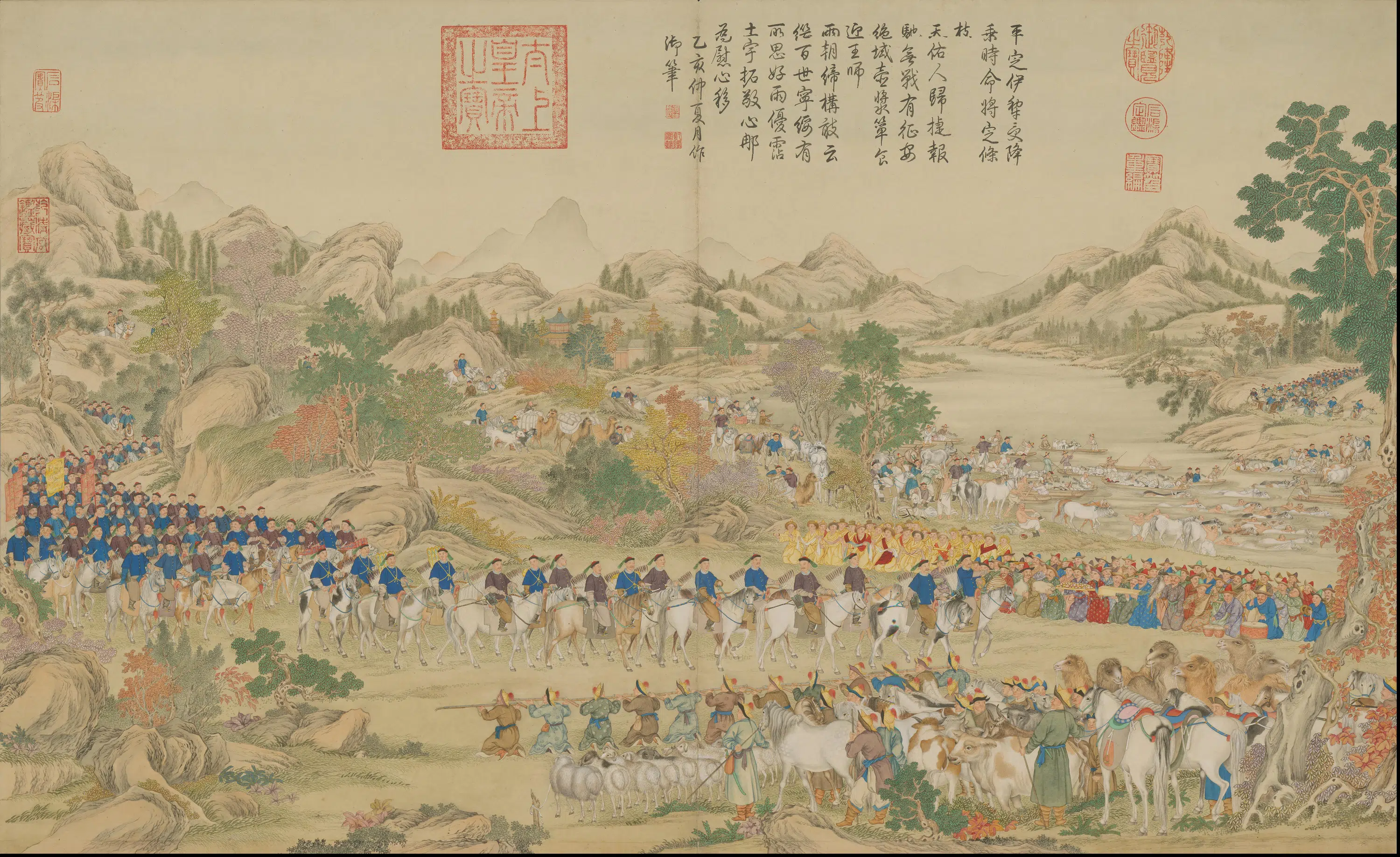 清代【清人】《画平定伊犁回部战图册-1》 第19张 清代【清人】《画平定伊犁回部战图册-1》 第19张