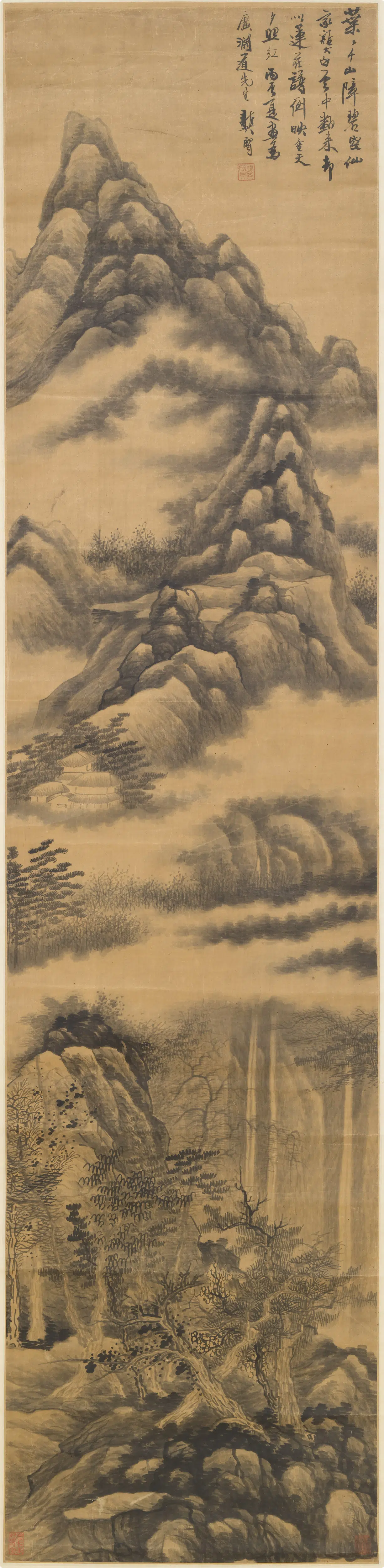 清代【龚贤】《千山白云图轴》