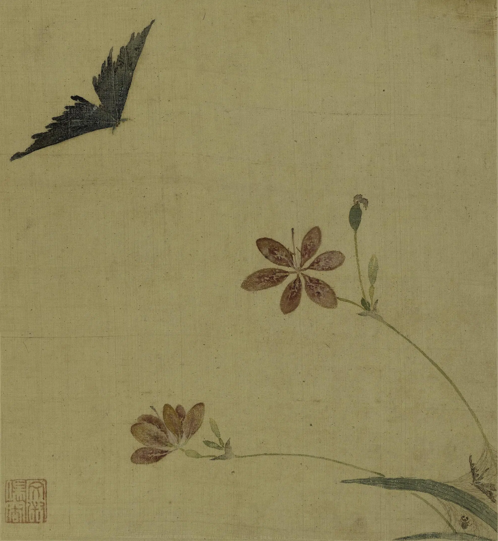 明朝【文俶】《花鸟草虫图册（八开）》 第7张