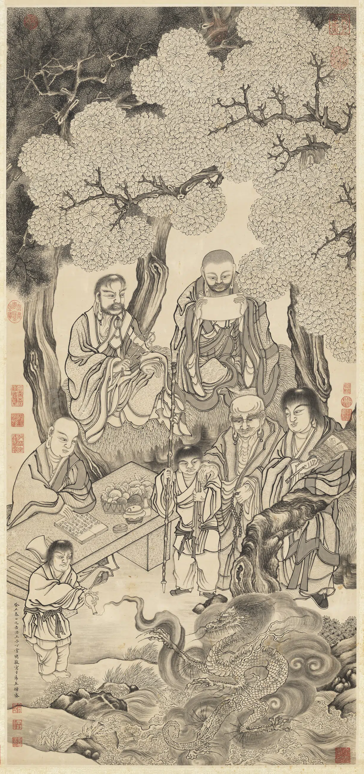 明朝【丁云鹏】《画应真像图轴-3》