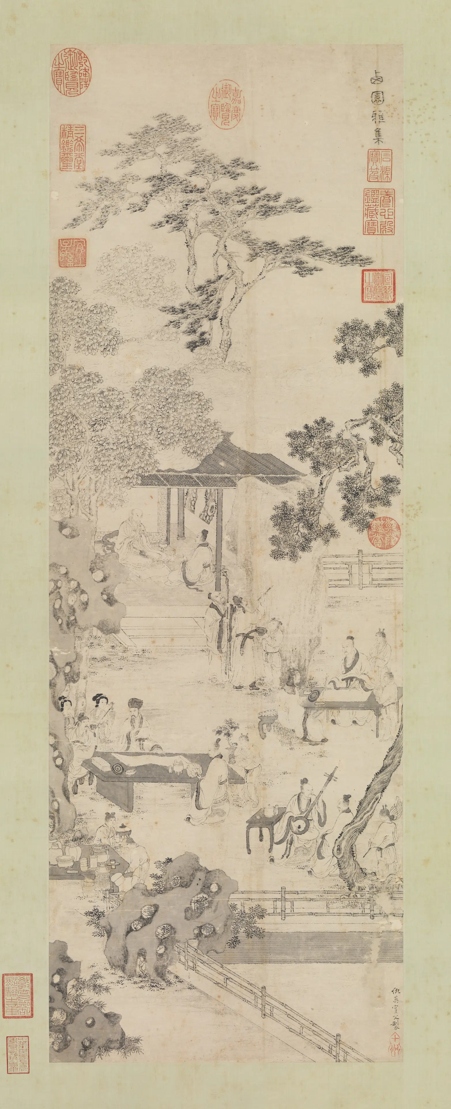 明朝【仇英】《西园雅集图轴-2》