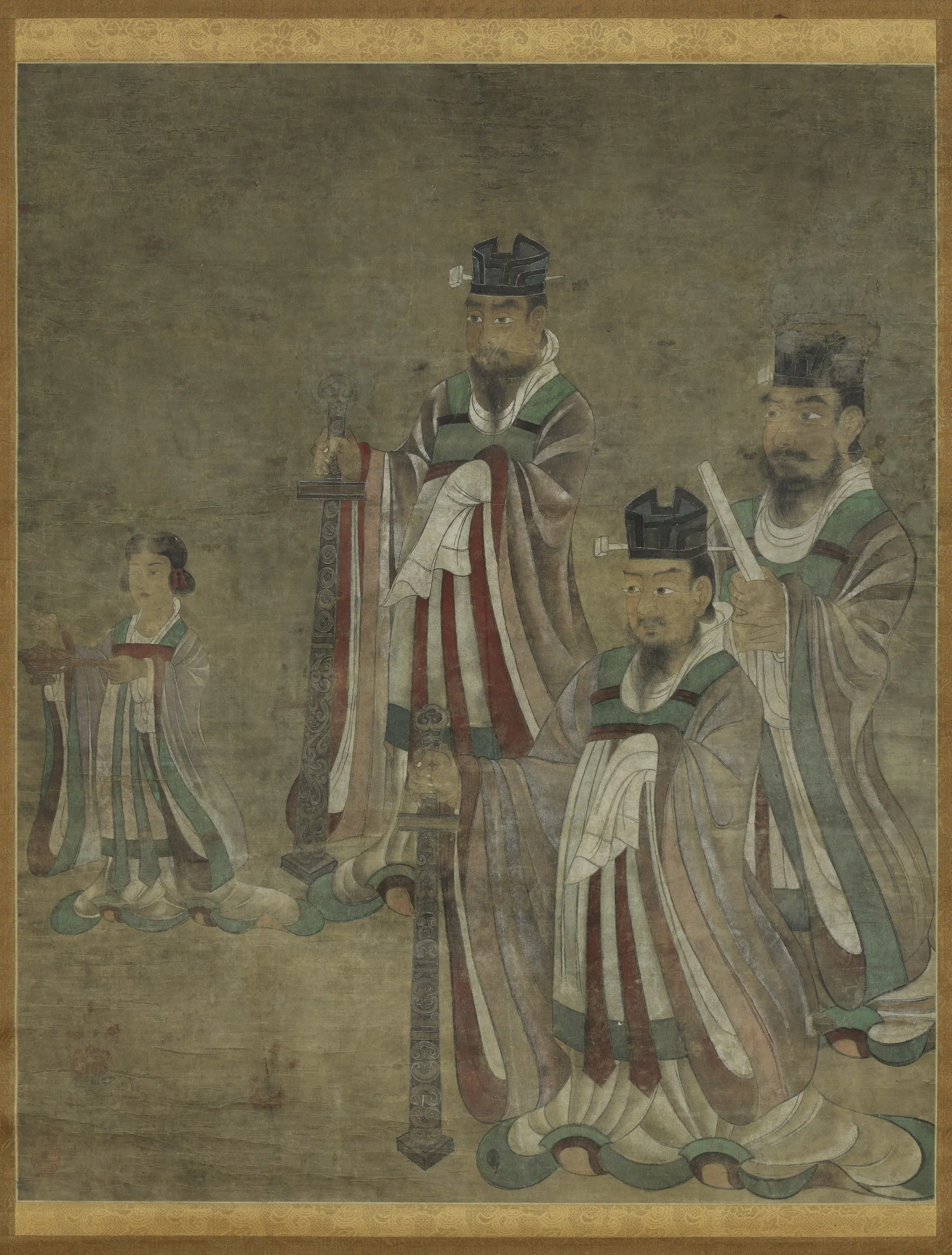 唐朝《唐人行从图轴》