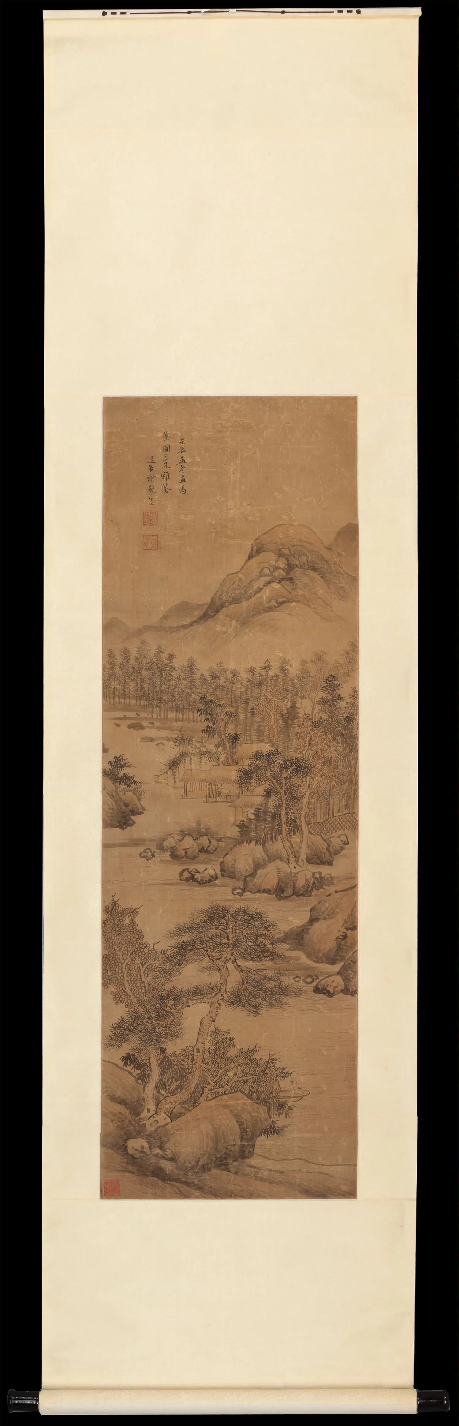 清朝【谢观生】《山水立轴》