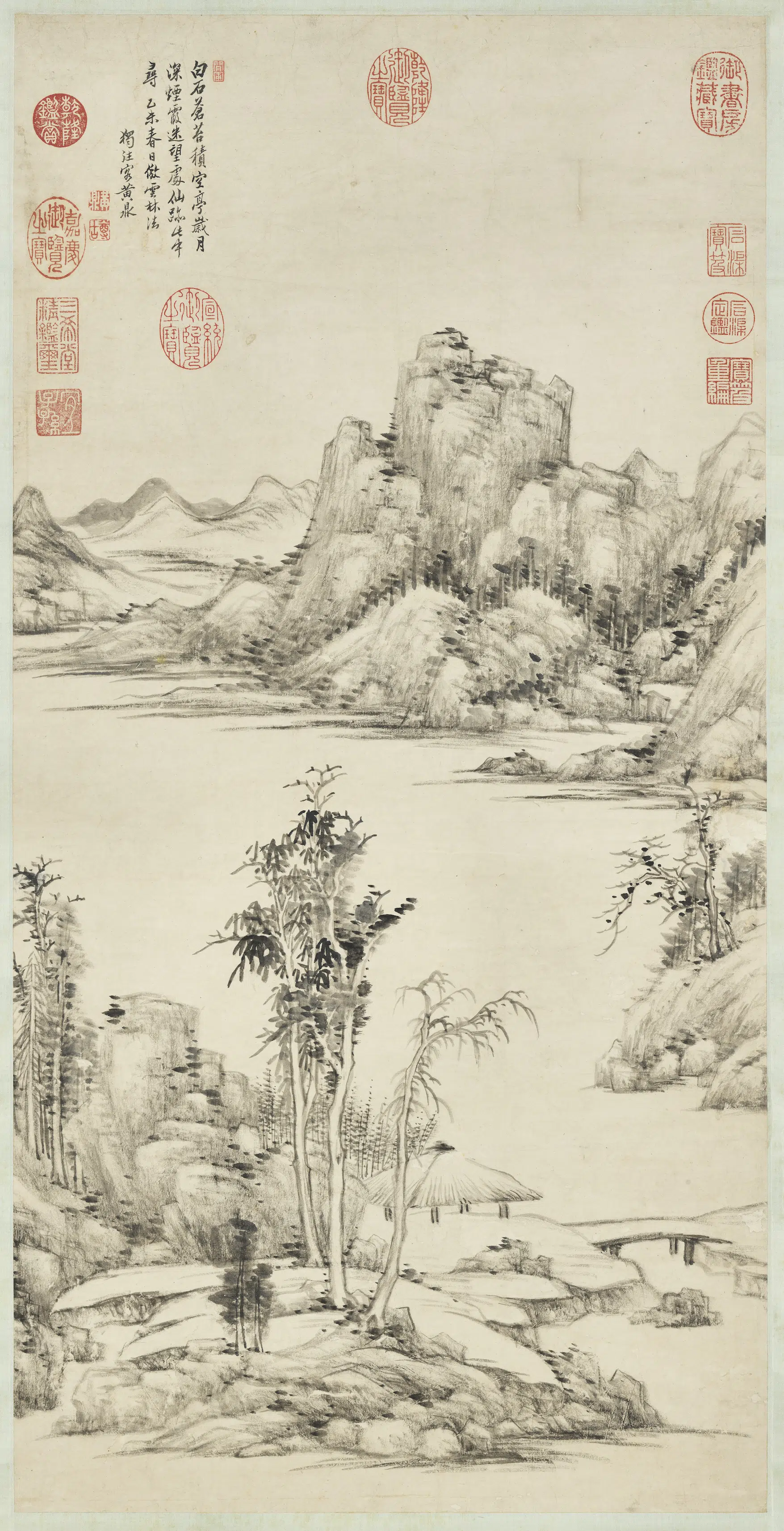 清代【黄鼎】《画山水图轴》