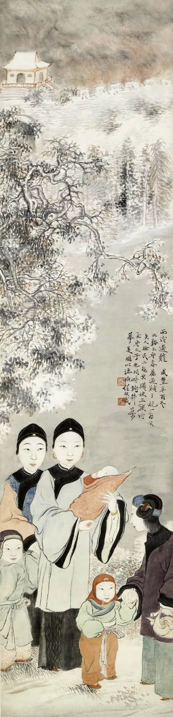 清代【任预】《人物屏》
