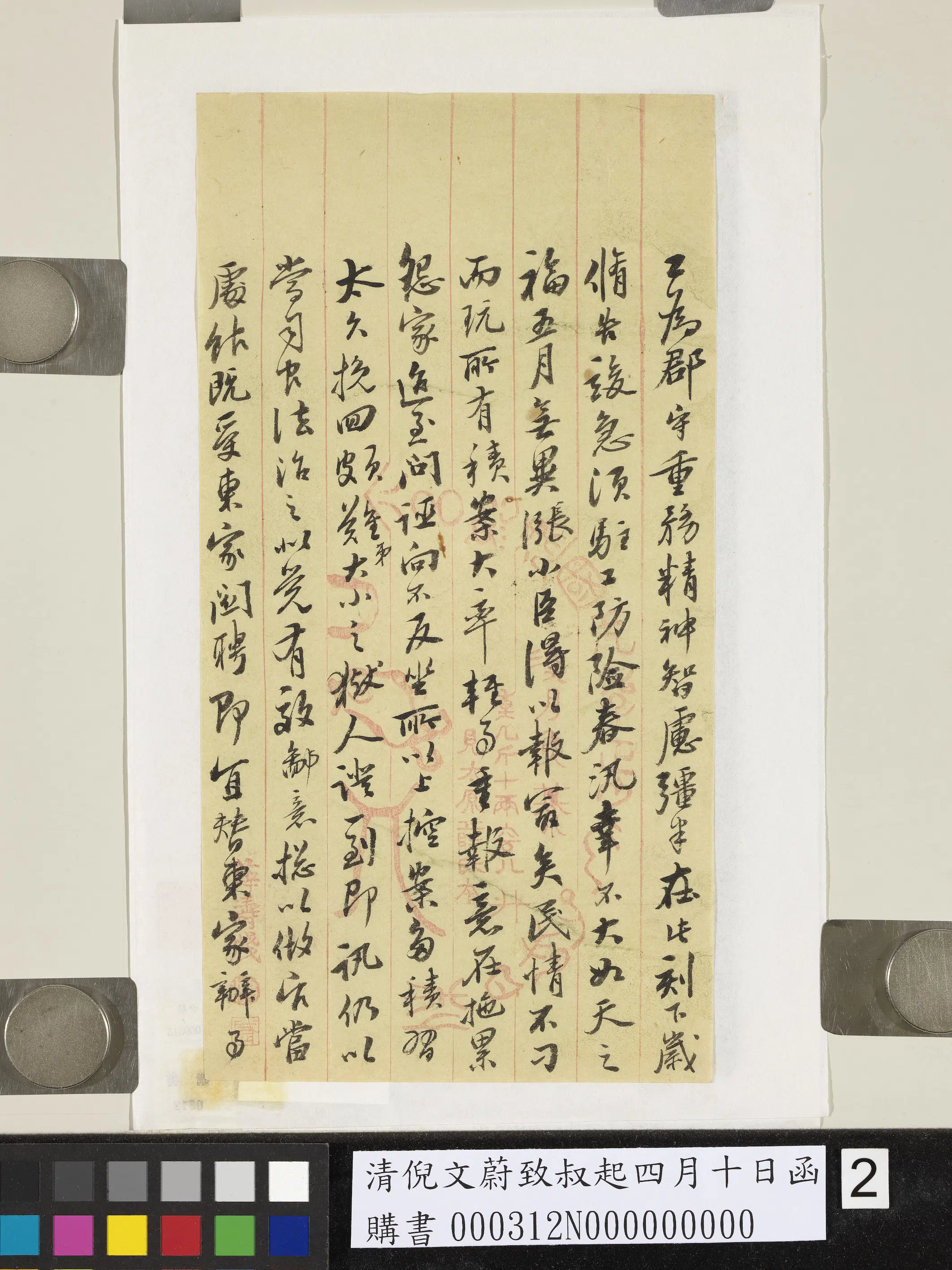 清代【倪文蔚】《致叔起四月十日函》 第2张 清代【倪文蔚】《致叔起四月十日函》 第2张